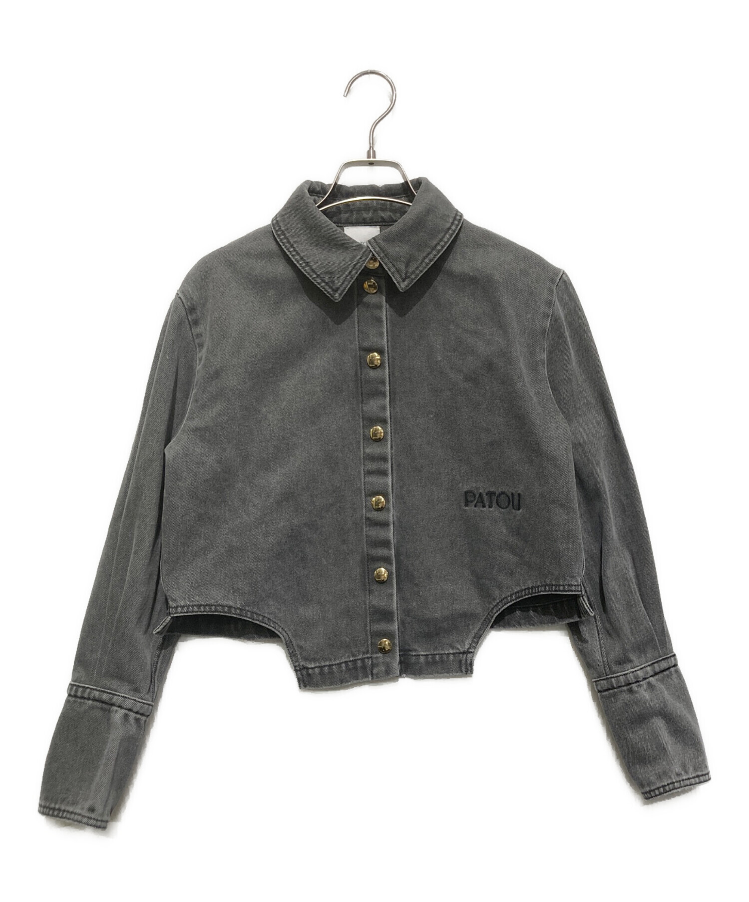 中古・古着通販】patou (パトゥ) デニムシャツ ブラック サイズ:34 