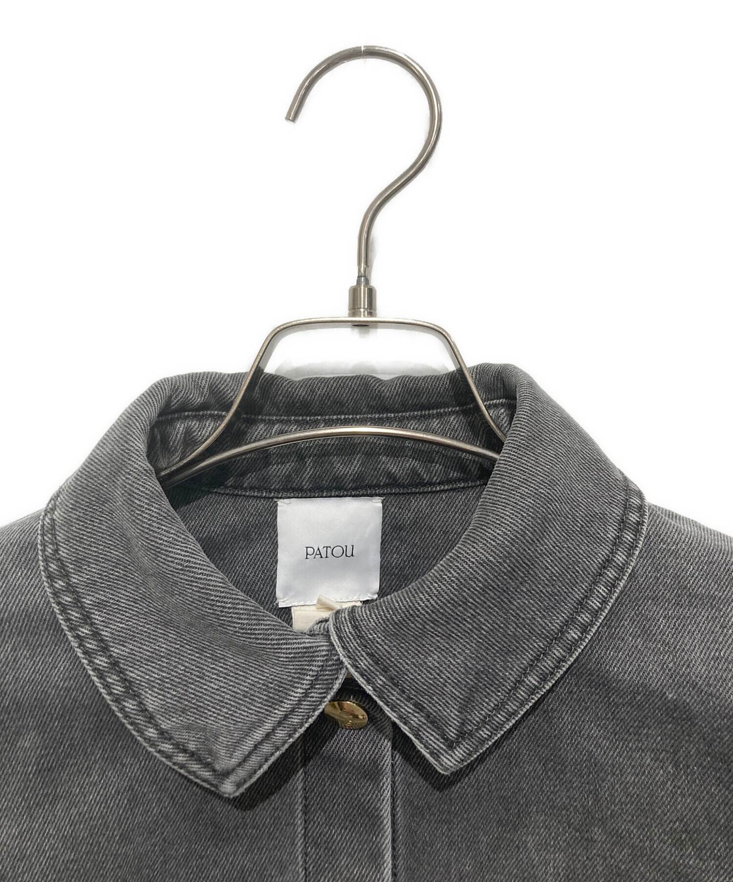 中古・古着通販】patou (パトゥ) デニムシャツ ブラック サイズ:34