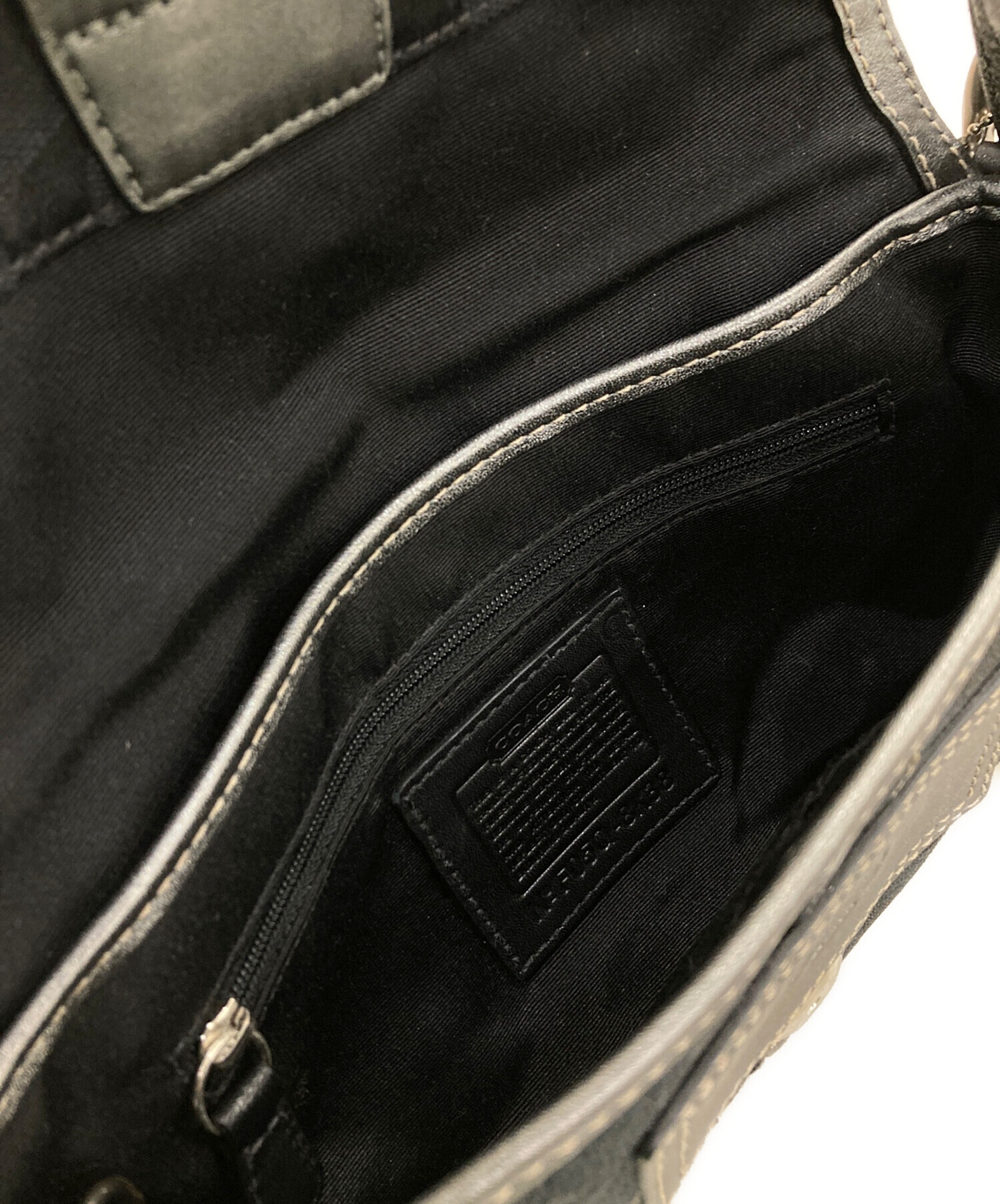 中古・古着通販】COACH (コーチ) ソーホーシグネチャーバッグ ブラック