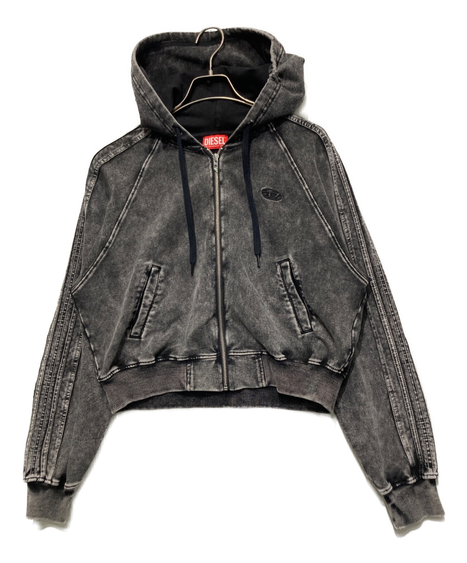 diesel ディーゼル　レザージップパーカー　archive 00s y2k 中古・古着通販】DIESEL (ディーゼル) ジップアップパーカー ブラック