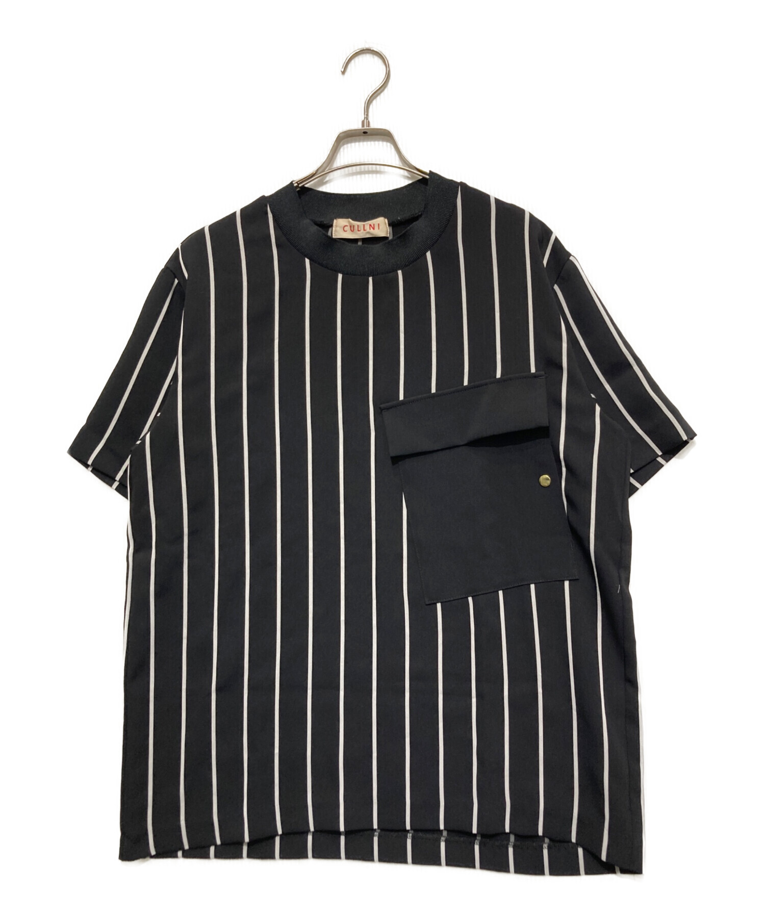 中古・古着通販】CULLNI (クルニ) ストライプTシャツ ブラック サイズ