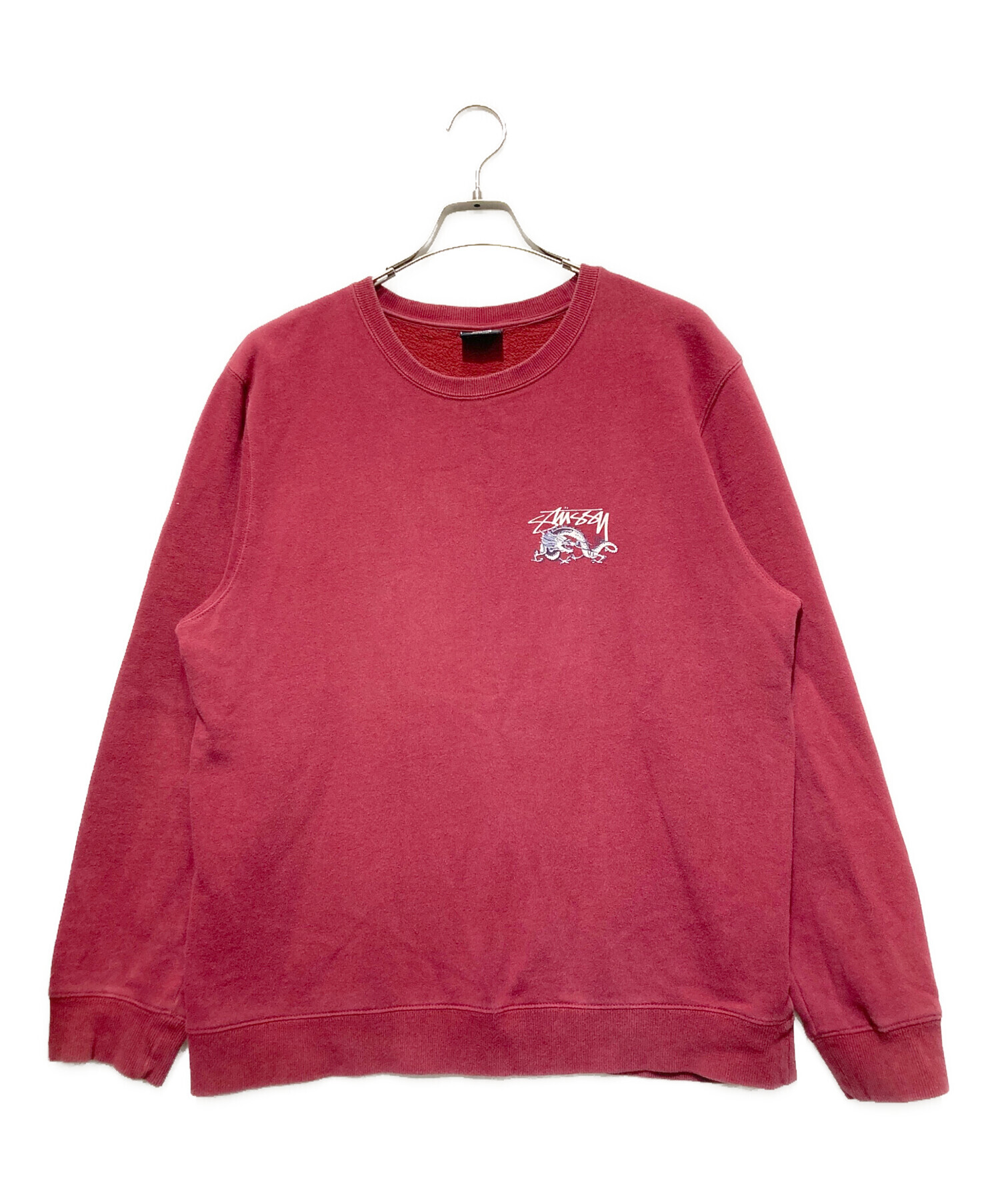 【激レア】ドラゴンOLD Stüssy レッド スウェット トレーナーLサイズ 中古・古着通販】stussy (ステューシー) ドラゴンプリントスウェット