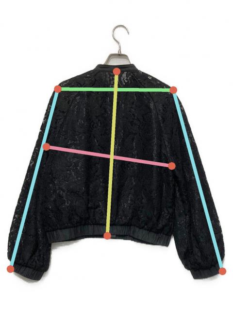 中古・古着通販】Sov. (ソブ) リーフレースブルゾン ブラック サイズ