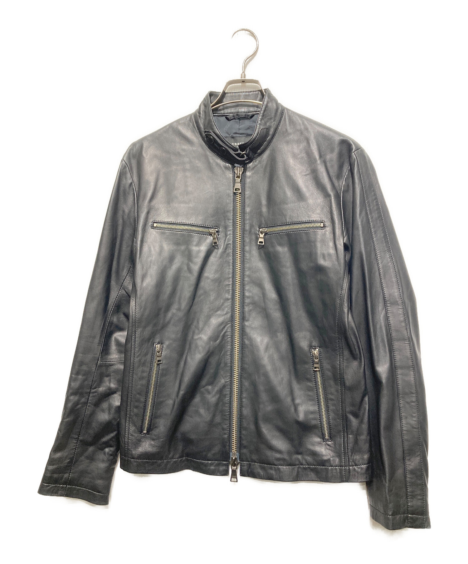コ*！様 BURBERRY BLACK LABEL シングルライダースジャケット 中古・古着通販】BURBERRY BLACK LABEL (バーバリーブラックレーベル