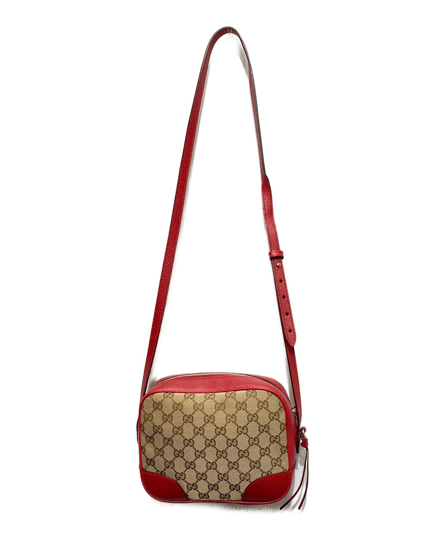 中古・古着通販】GUCCI (グッチ) GGキャンバス レザーショルダーバッグ