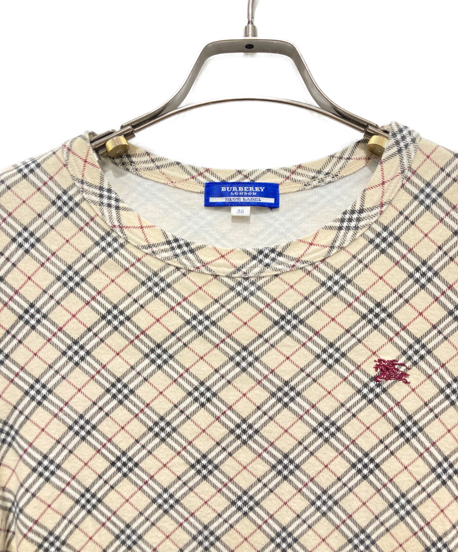 中古・古着通販】BURBERRY (バーバリー) ノバチェックTシャツ ベージュ