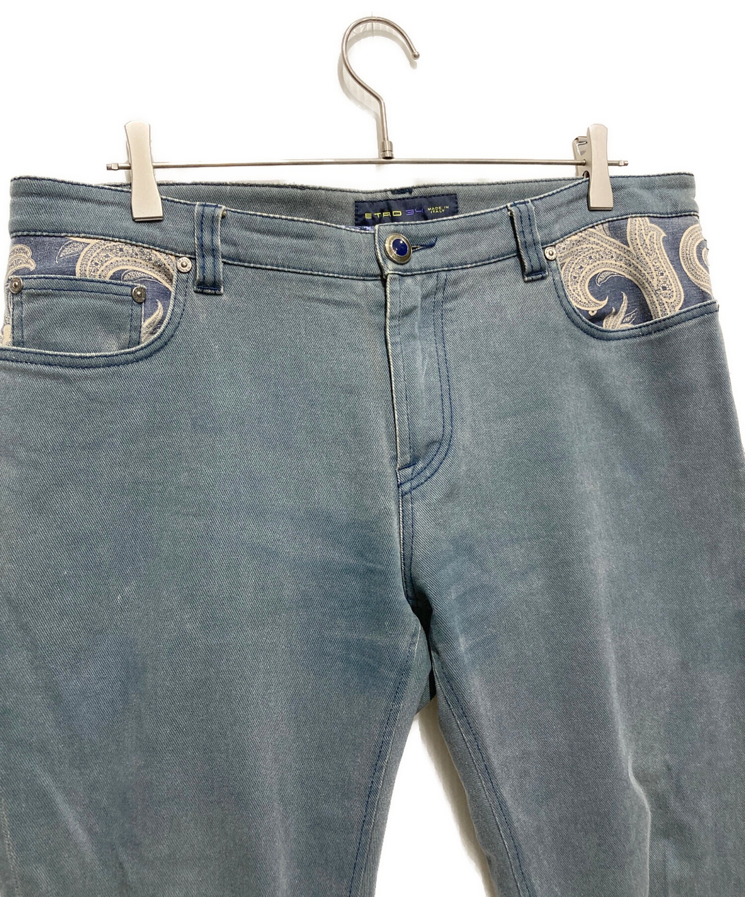 中古・古着通販】ETRO (エトロ) ペイズリー柄ストレートパンツ ブルー 