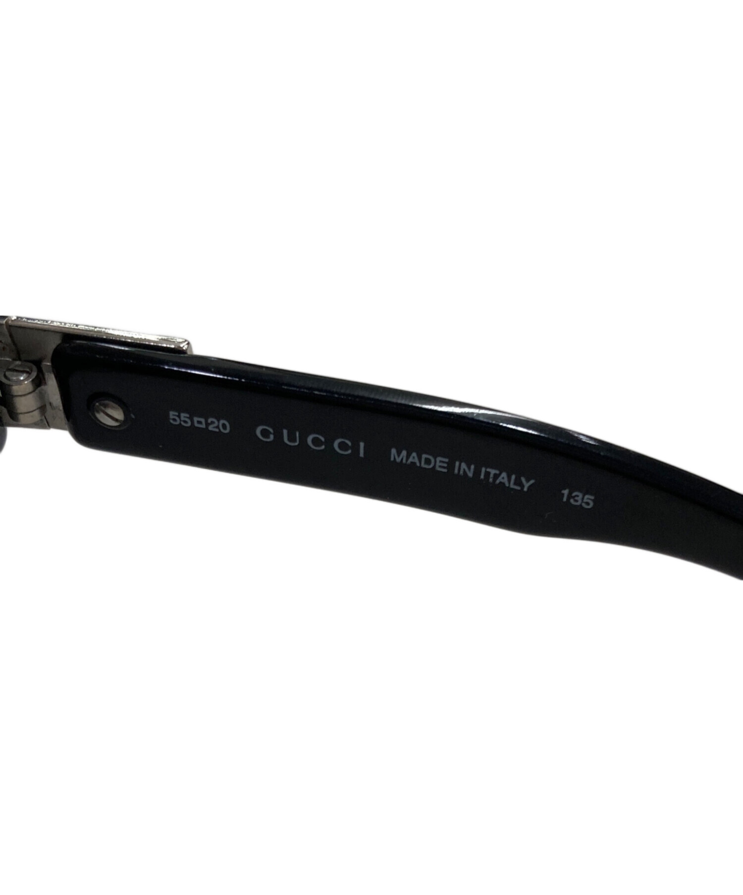 グッチ サングラス マリーナチェーン ストーン 箱付き イタリア製 ブラック 中古・古着通販】GUCCI (グッチ) サングラス ブラック サイズ:55□20