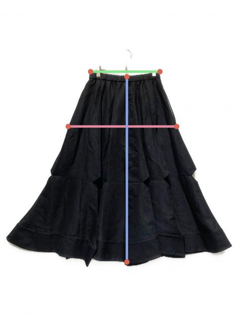 中古・古着通販】ENFOLD (エンフォルド) SLIT FLARE-SKIRT ネイビー