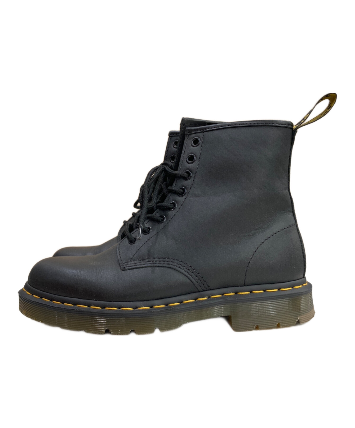 【廃番モデル！】Dr. Martens ブラック レザー ブーツ 中古・古着通販】Dr.Martens (ドクターマーチン) SAFETY SHOE 8ホール