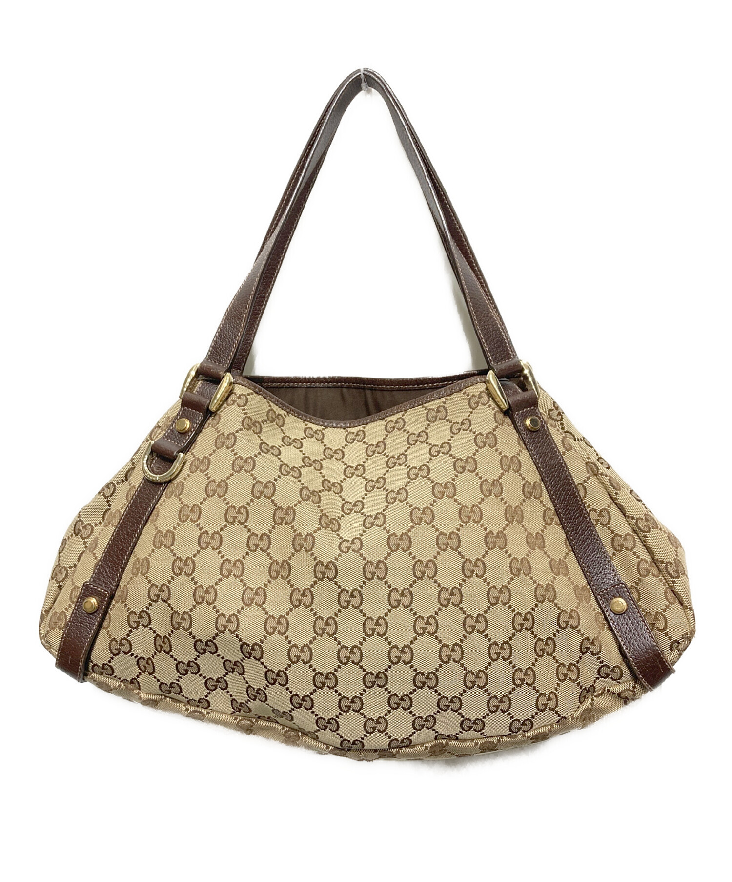 美品 グッチ キャンバス GG トートバッグ 定番カラー ベージュ 茶 アビー 中古・古着通販】GUCCI (グッチ) アビー GGキャンバス トートバッグ