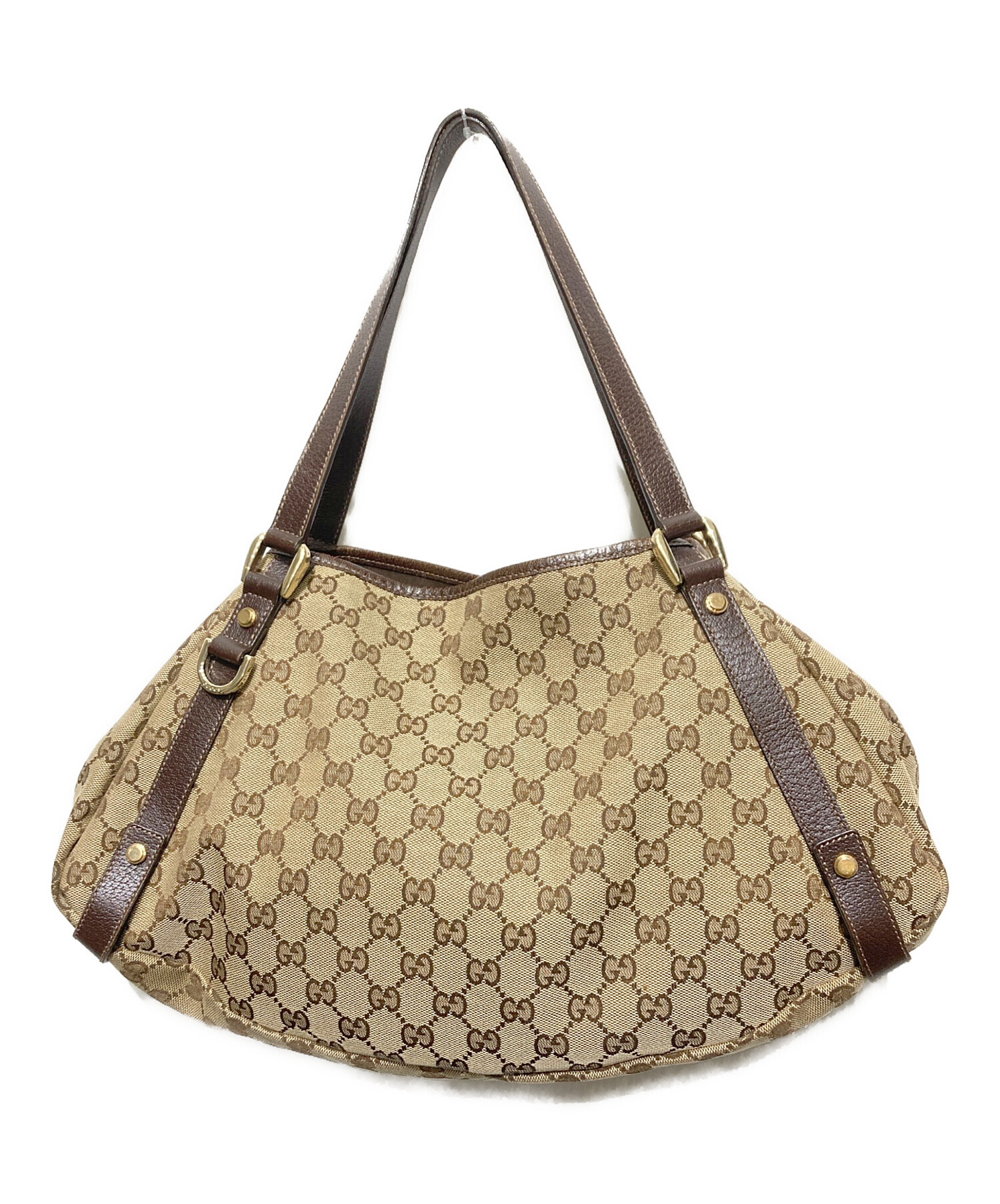 GUCCI GGキャンバス トートバッグ アビー　ブラウン 中古・古着通販】GUCCI (グッチ) アビー GGキャンバス トートバッグ