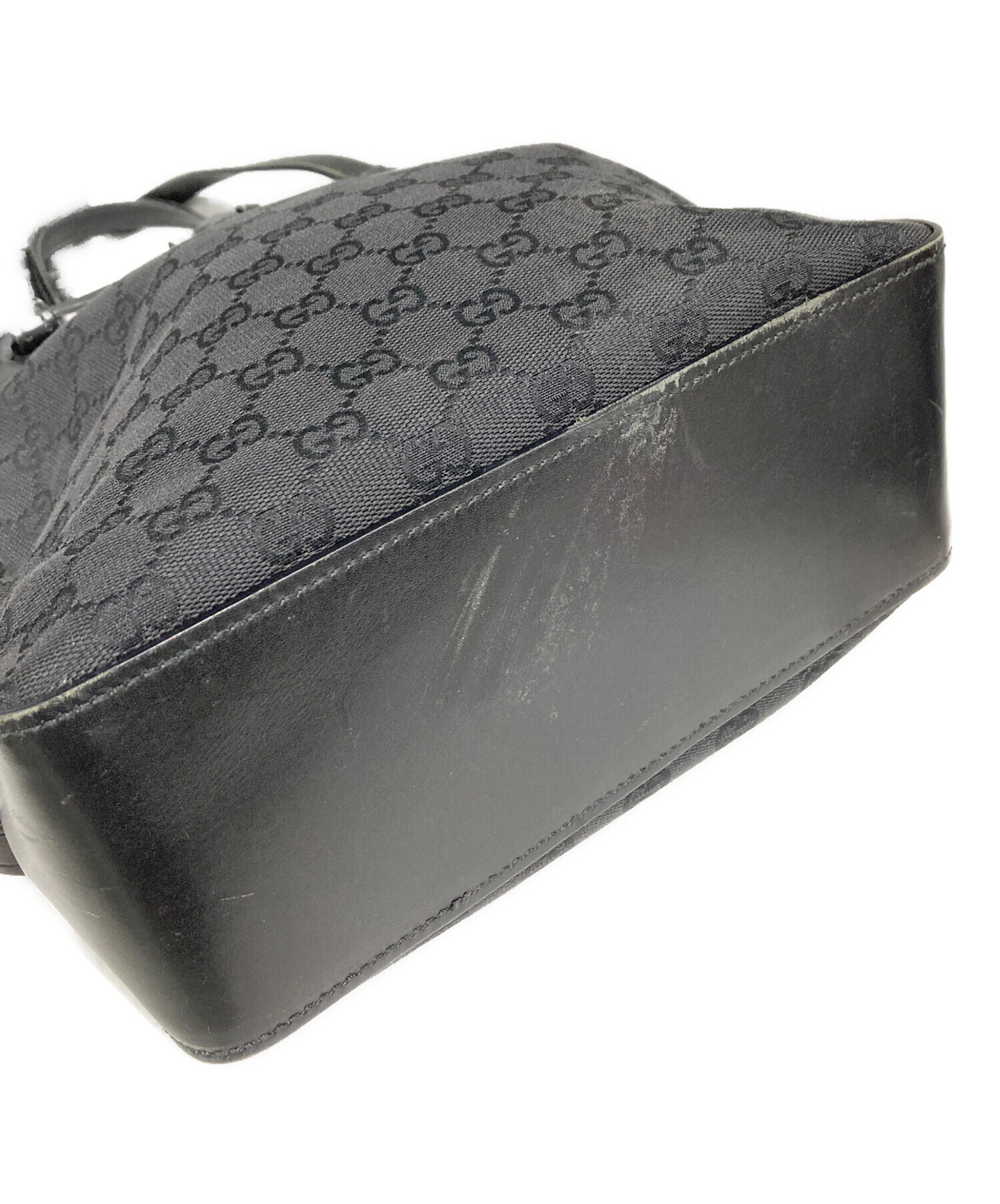 中古・古着通販】GUCCI (グッチ) GGキャンバストートバッグ ブラック