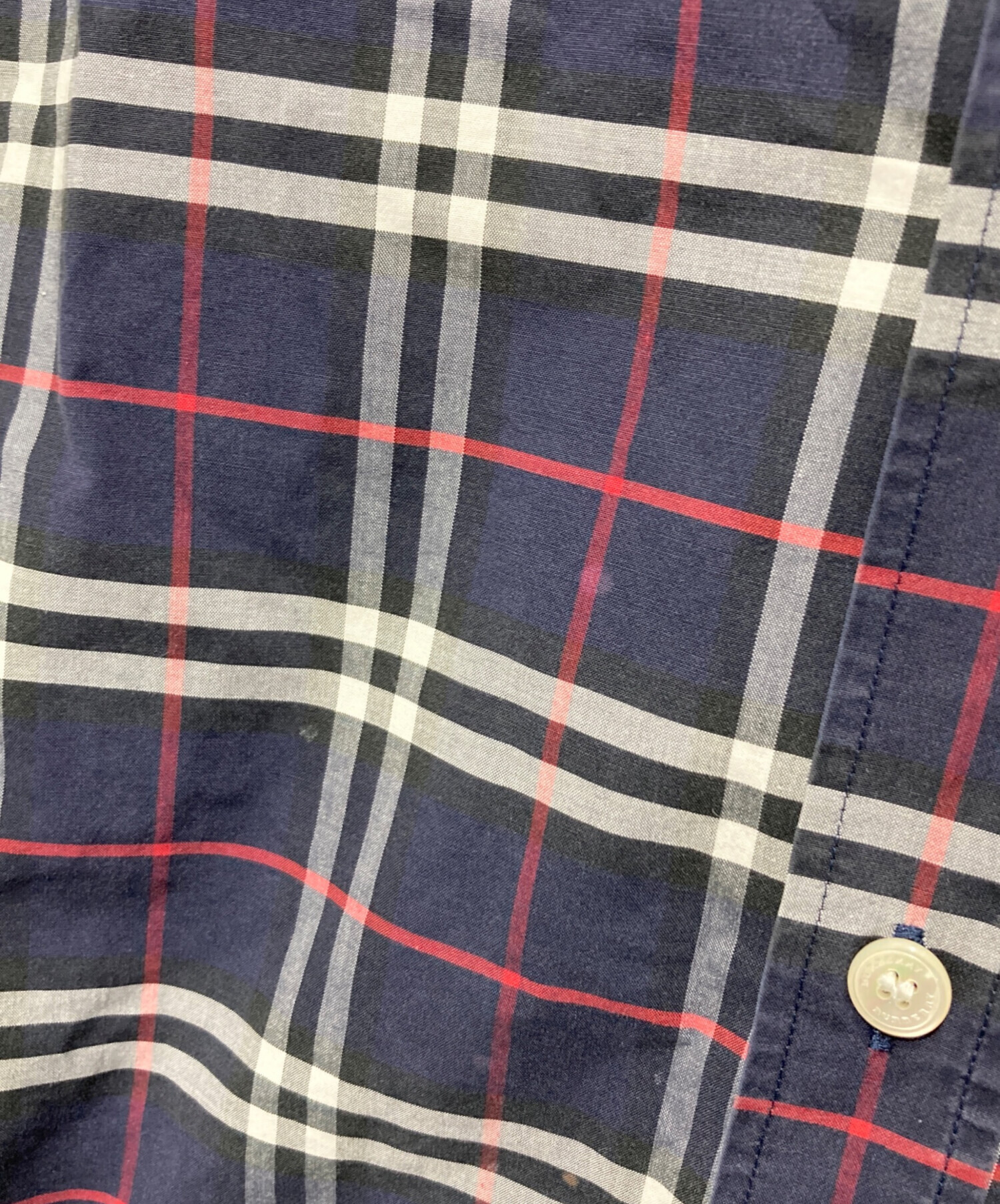 中古・古着通販】BURBERRY (バーバリー) チェックシャツ ネイビー