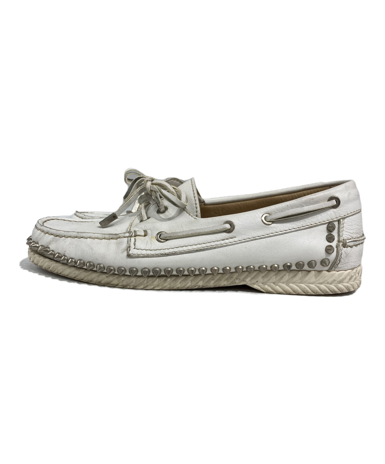 ルブタン ChristianLouboutin スタッズ デッキシューズ 中古・古着通販】Christian Louboutin (クリスチャン・ルブタン