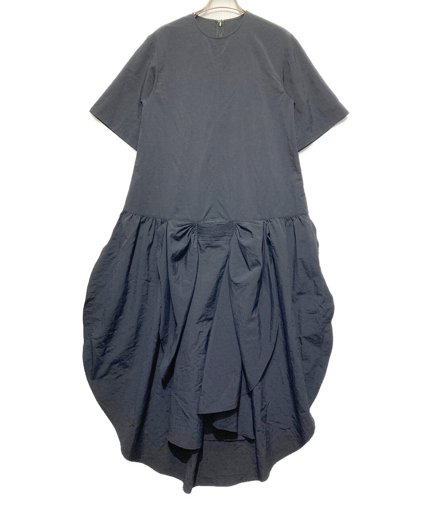 中古・古着通販】RUMCHE (ラムシェ) 半袖ナイロンワンピース ブラック