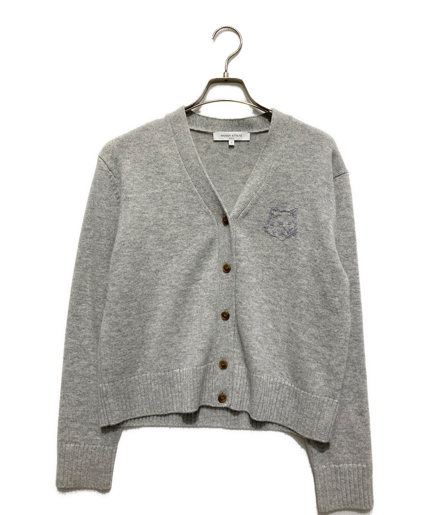 メゾンキツネ 25AW カーディガン グレー　ダブルフォックス※百貨店購入 中古・古着通販】maison kitsune (メゾンキツネ) ボールドフォックス