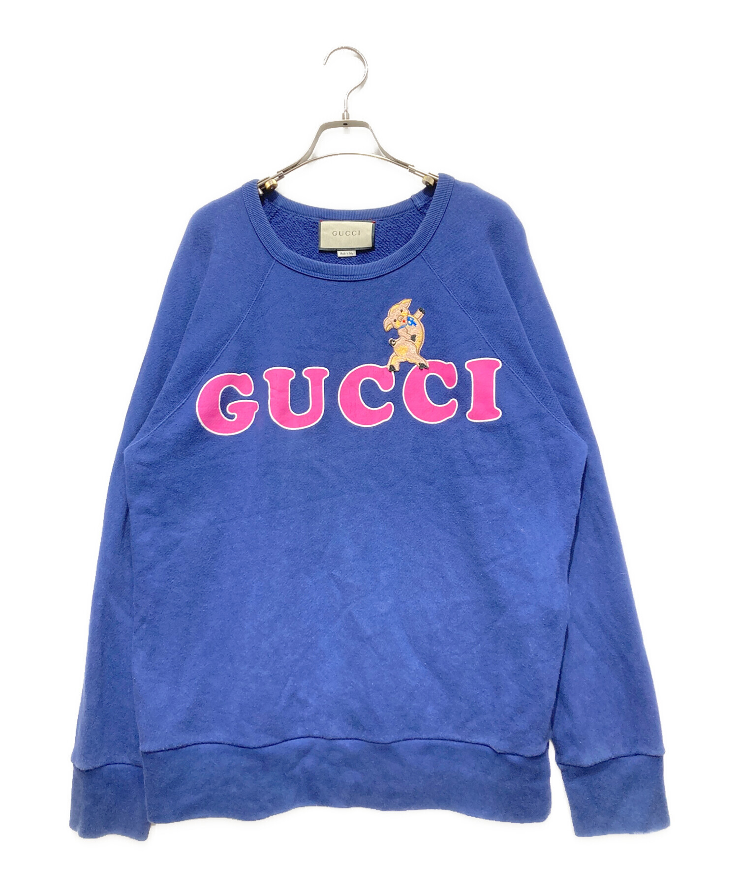 中古・古着通販】GUCCI (グッチ) ロゴ エンブロイダリー クルーネック