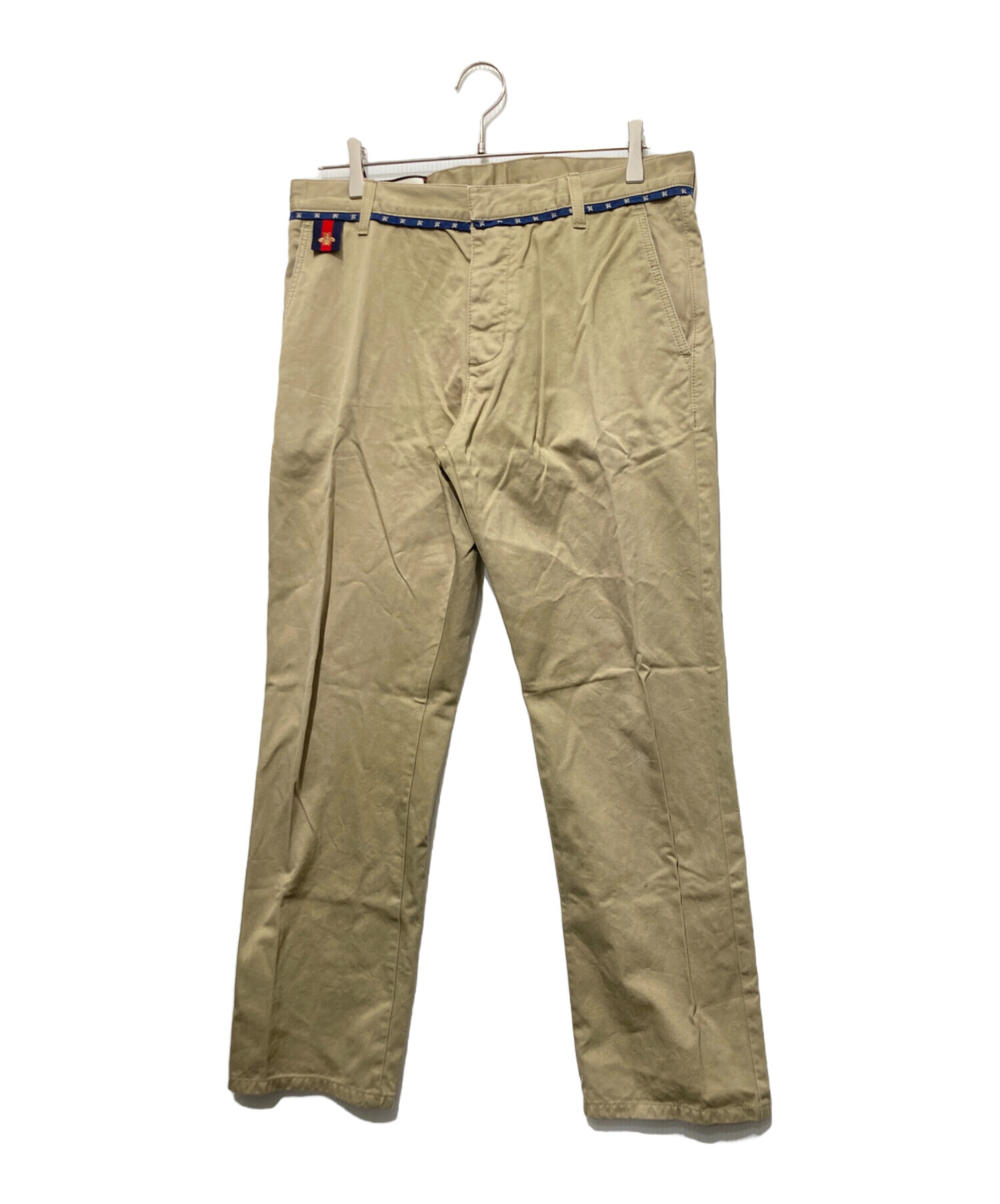 【新品未使用】GUCCI チノパン ベージュ 中古・古着通販】GUCCI (グッチ) ビーラインチノパン ベージュ サイズ