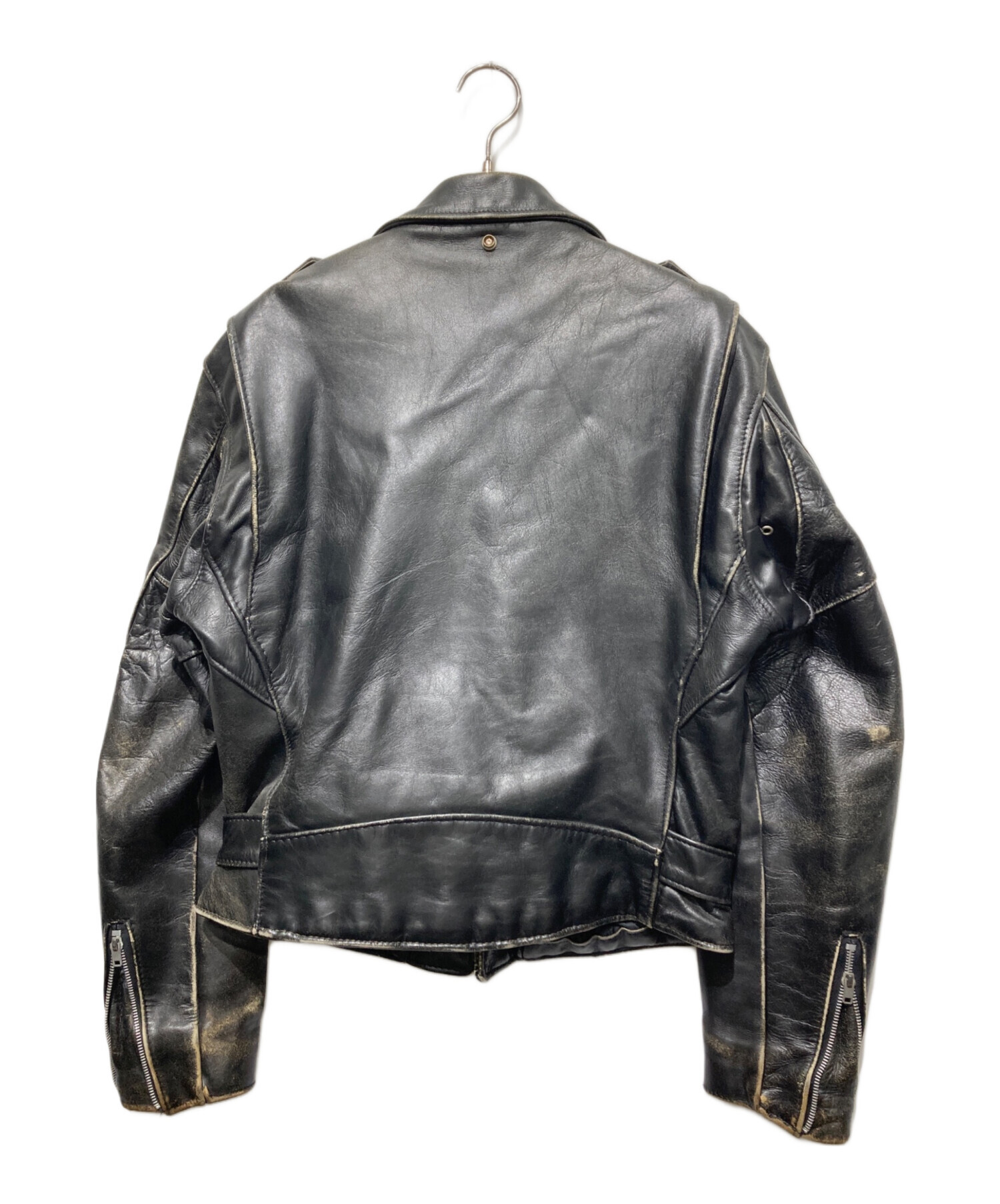 Schott 139 ブラック レザージャケット 38 ボア無し 中古・古着通販】Schott (ショット) ダブルレザージャケット ブラック