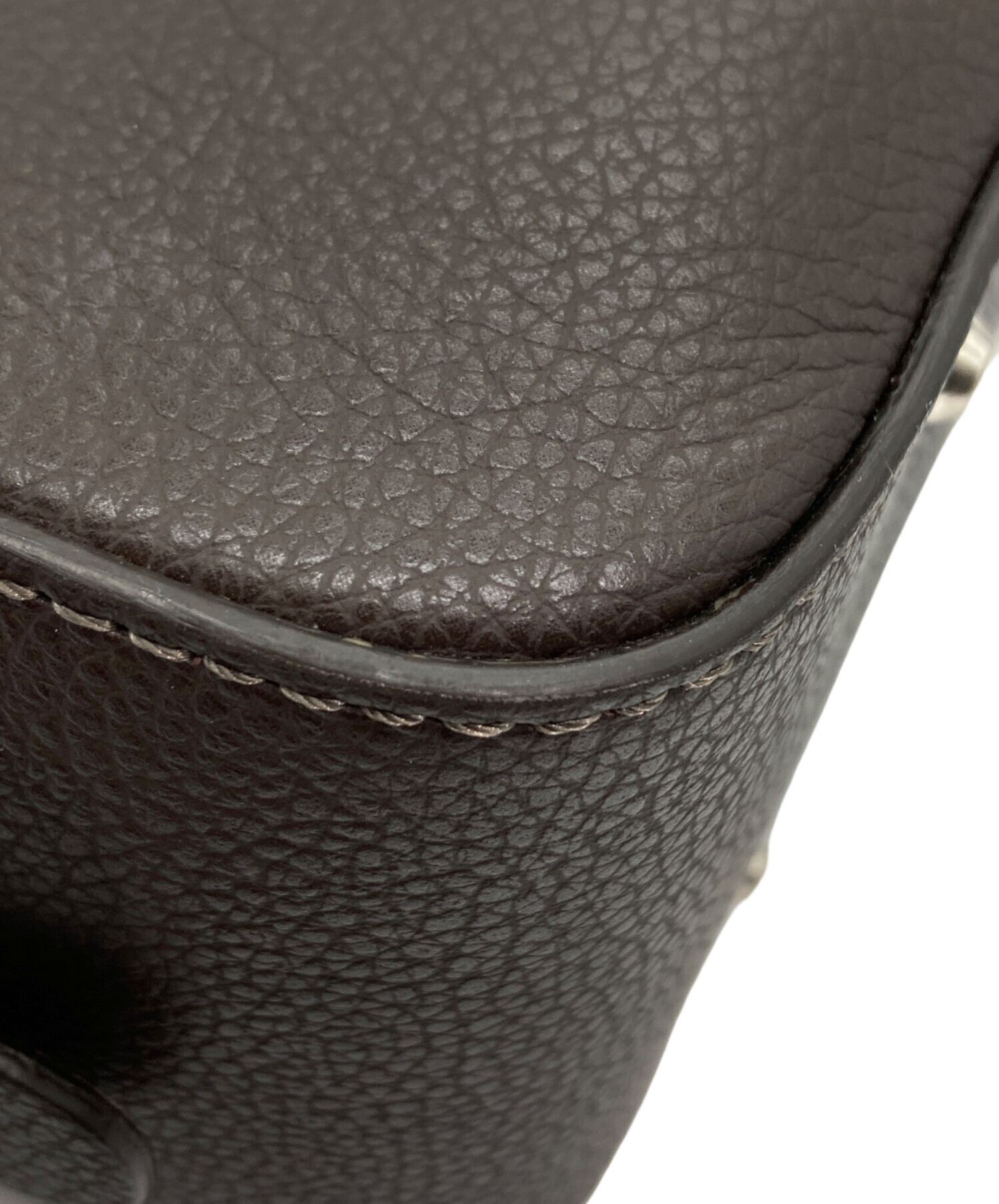 メゾンカナウ マルティニーク別注EWボックスボストン シュリンクレザー ブラウン 中古・古着通販】MAISON CANAU (メゾンカナウ) martinique