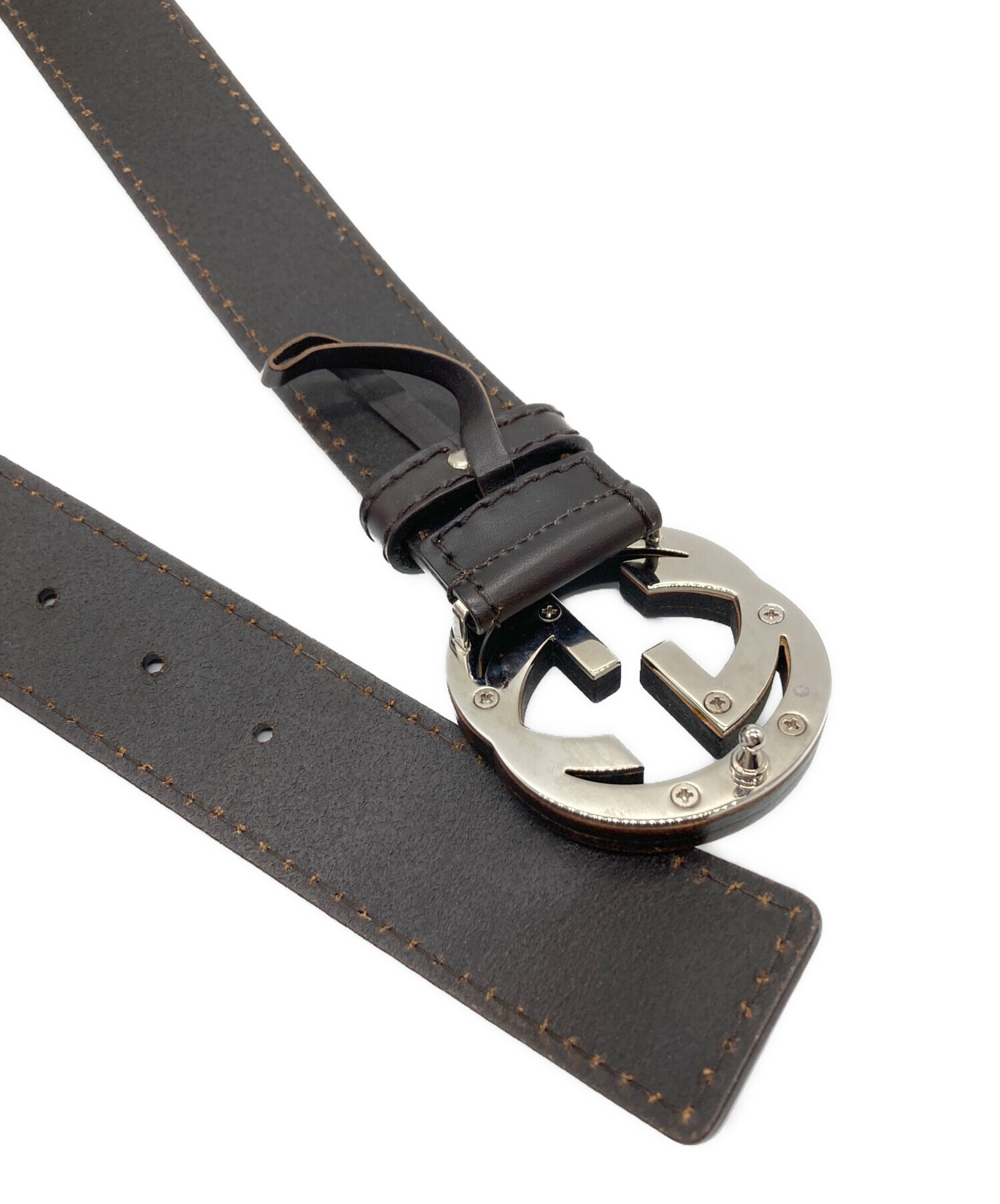 中古・古着通販】GUCCI (グッチ) インターロッキングG ベルト ブラウン