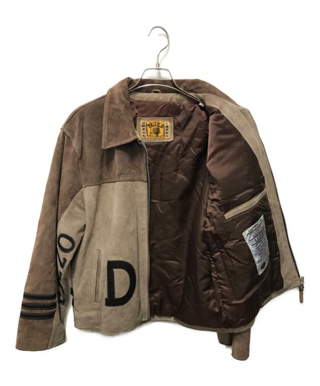 PAZZOパッゾナイロン×レザージャケット　ブルゾンオリーブ古着 3061001066935313_03_4935.jpeg