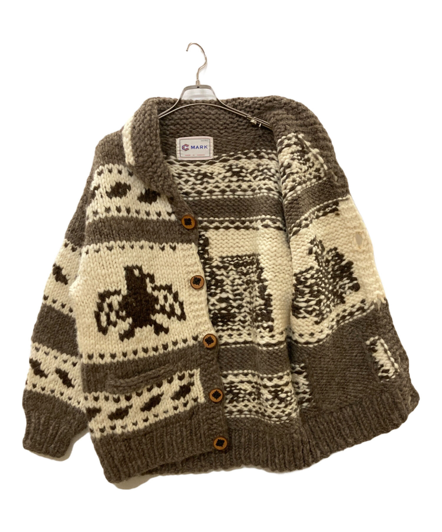 MARK カウチン カーディガン 肉厚 ウール100% 大きいサイズ カナダ製 MARK カウチン カーディガン 肉厚 ウール100% 大きいサイズ カナダ製