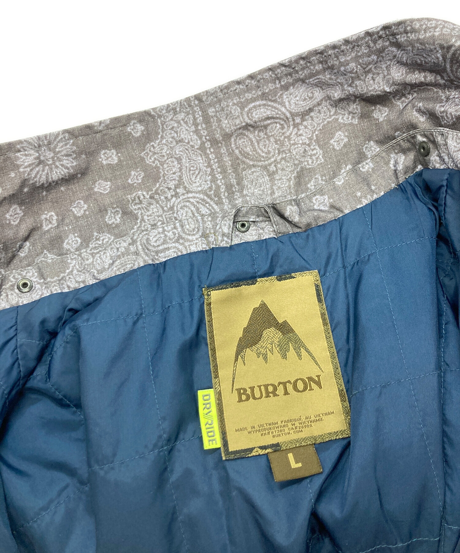 中古・古着通販】BURTON (バートン) ペイズリーブルゾン グレー