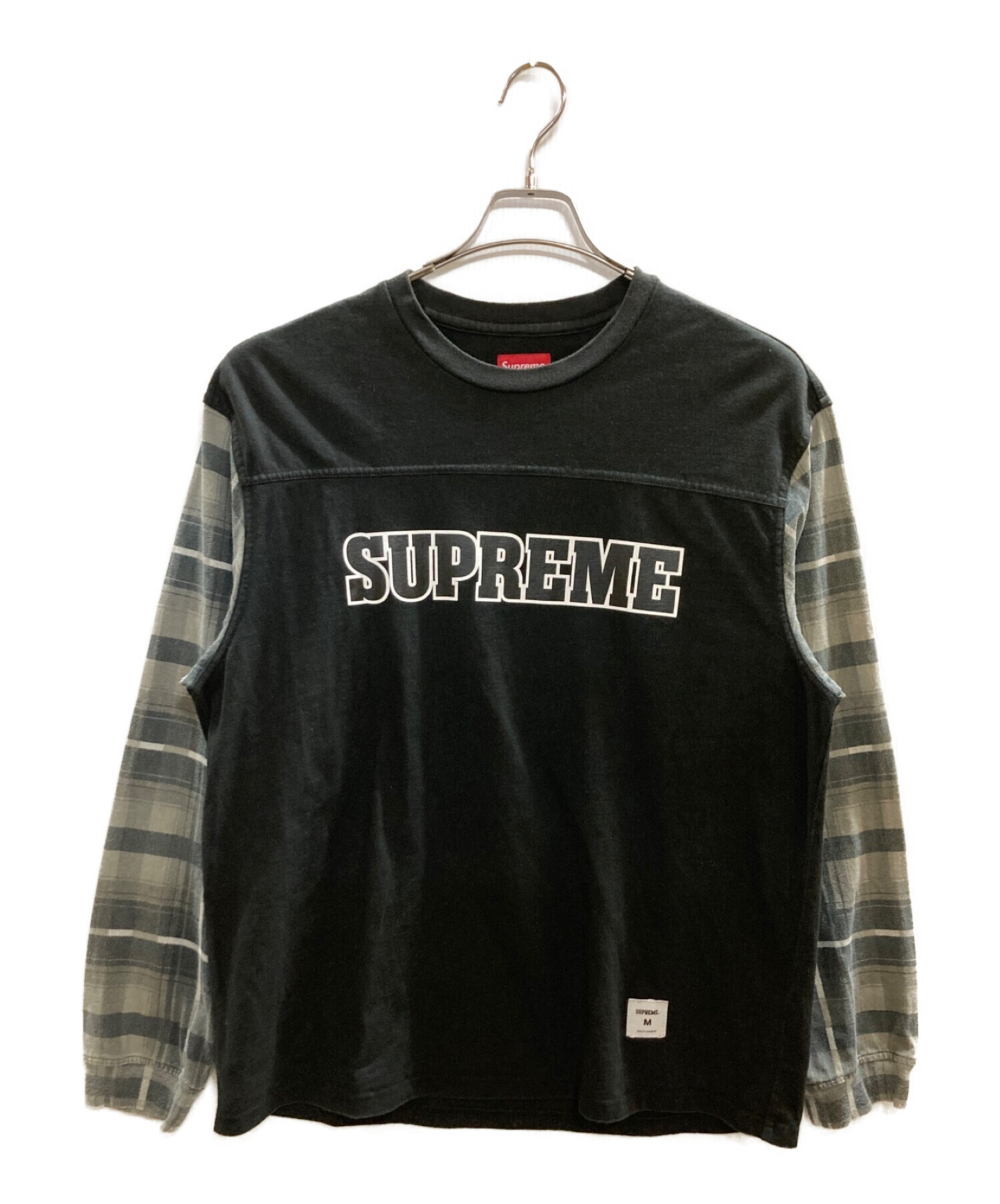 野村訓市着 supreme shadow plaid fleece shirt黒 Supreme Shadow