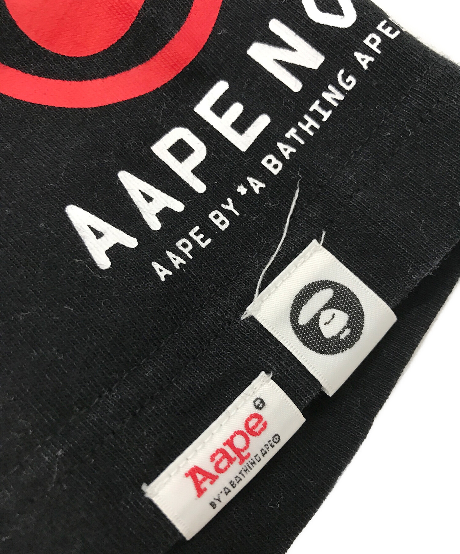 Aape BY A BATHING APE (エーエイプ バイ アベイシングエイプ) 両面プリントTシャツ ブラック サイズ:L
