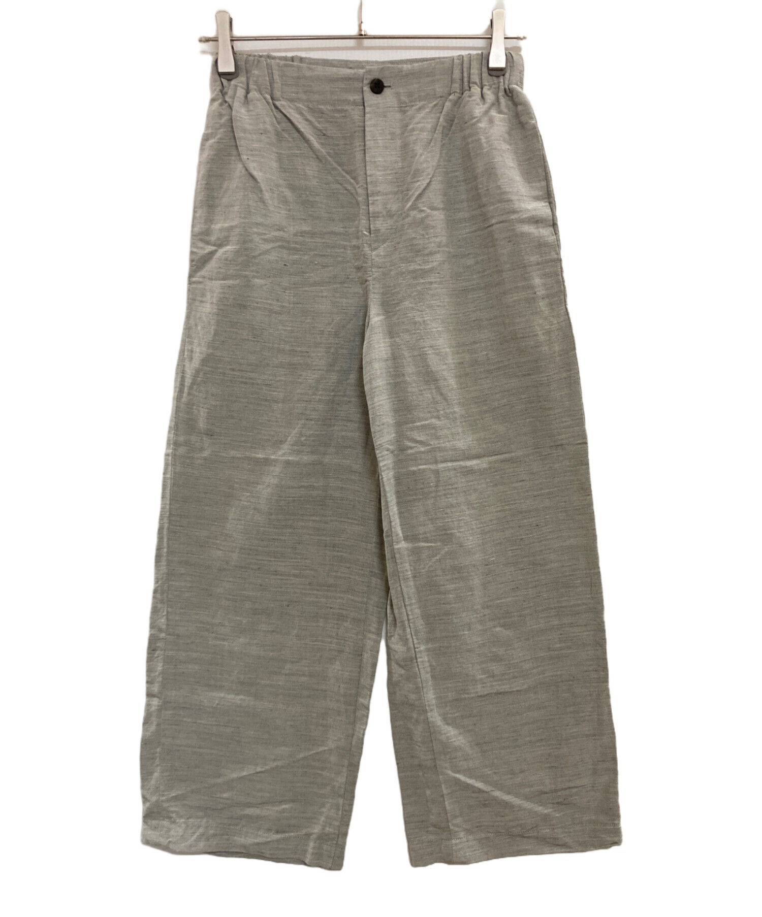GALERIE VIE トゥモローランド リネン100% ワイドパンツ 32 ミルド  