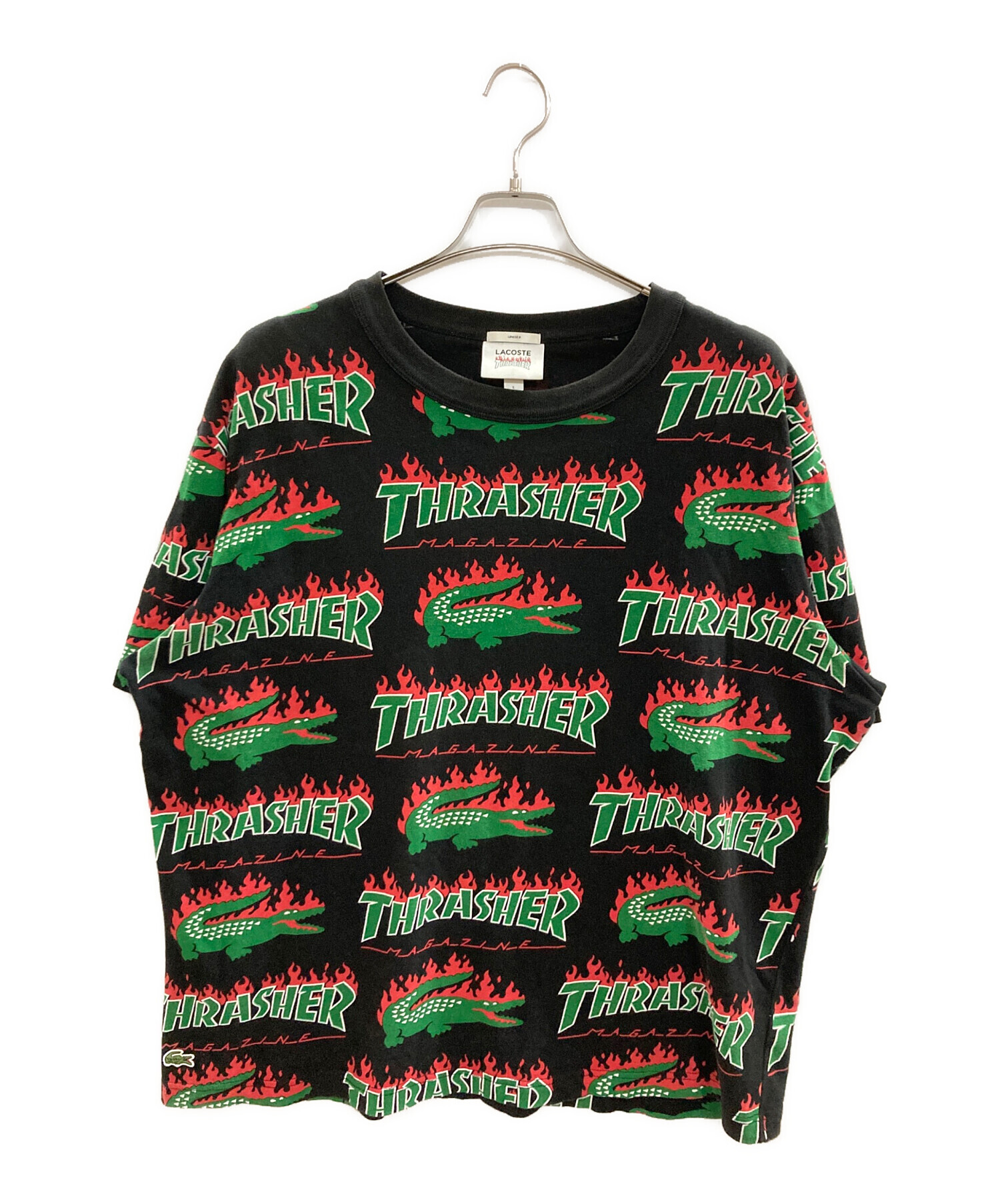 【新品未使用】THRASHER x Lacoste コラボTシャツ S ブラック 中古・古着通販】LACOSTE (ラコステ) THRASHER (スラッシャー