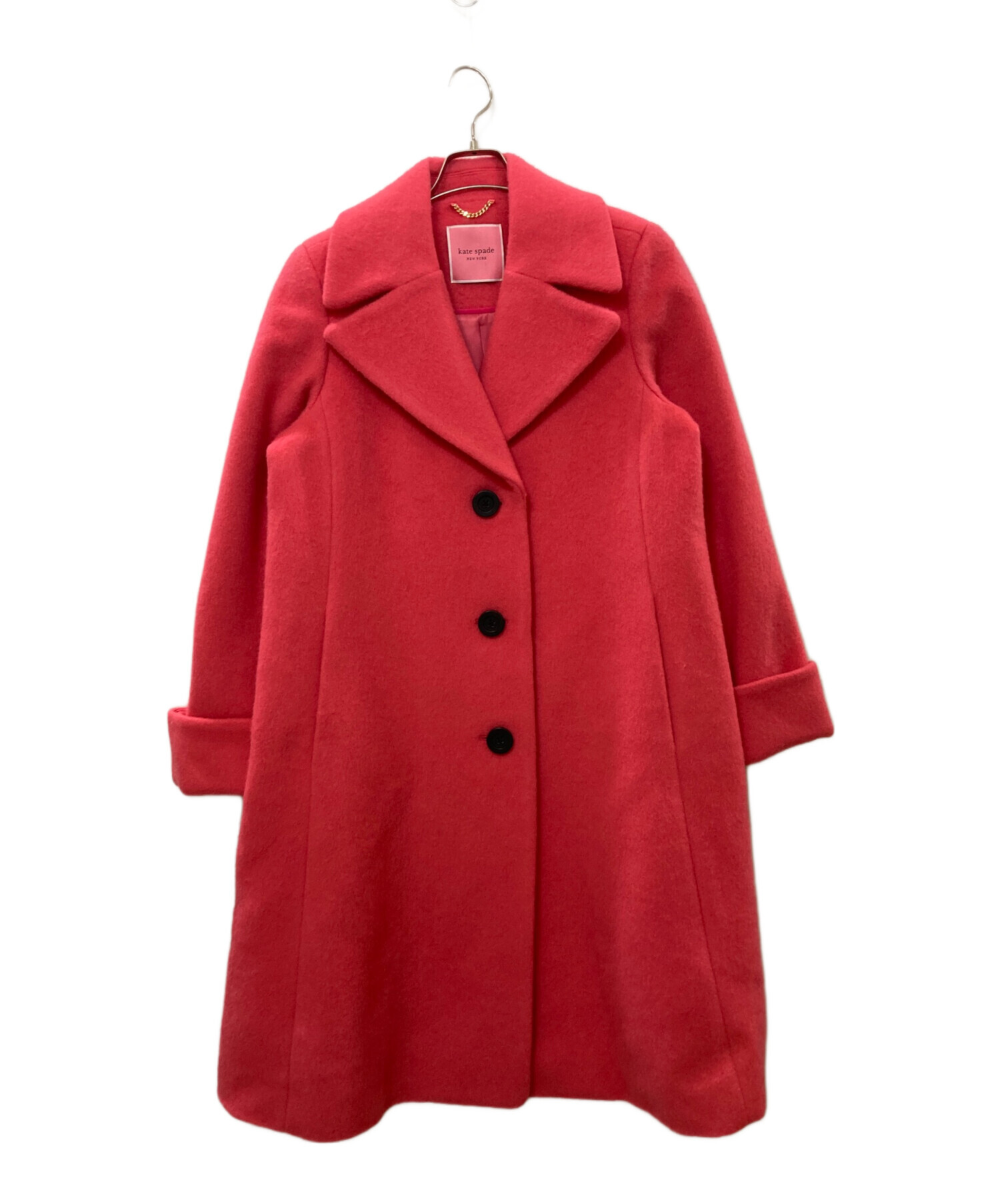 ケイトスペード　赤いウール　コート ファー襟付き 中古・古着通販】Kate Spade (ケイトスペード) ブラッシュト