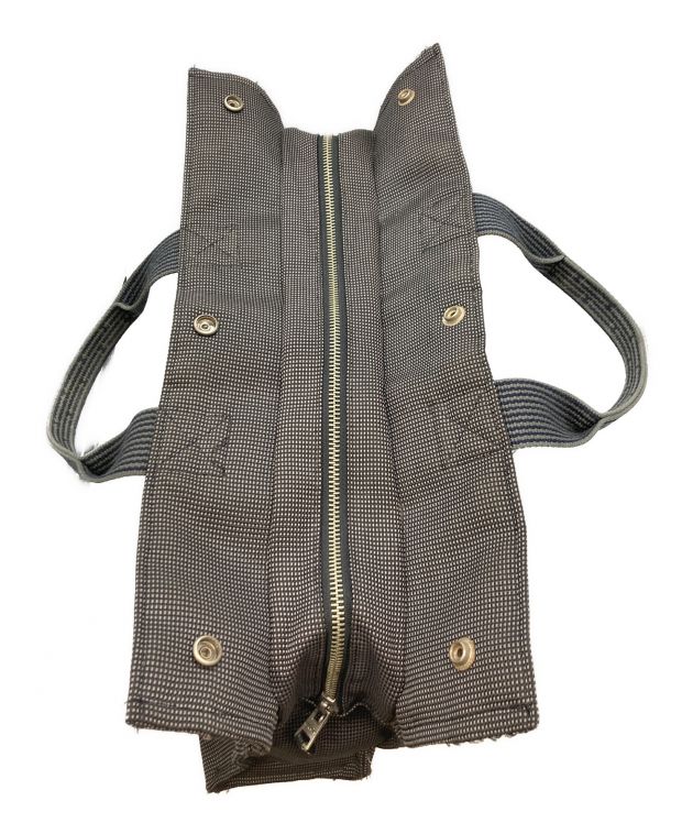 中古】HERMES エールライントートMM トートバッグ キャンバス グレー 