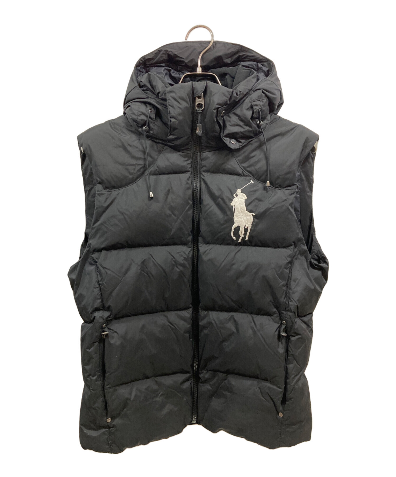 ラルフローレン　ダウンベスト　ブラック　ポニー刺繍　XS POLO RALPH LAUREN ダウンベスト ポニー刺繍 XS - メルカリ