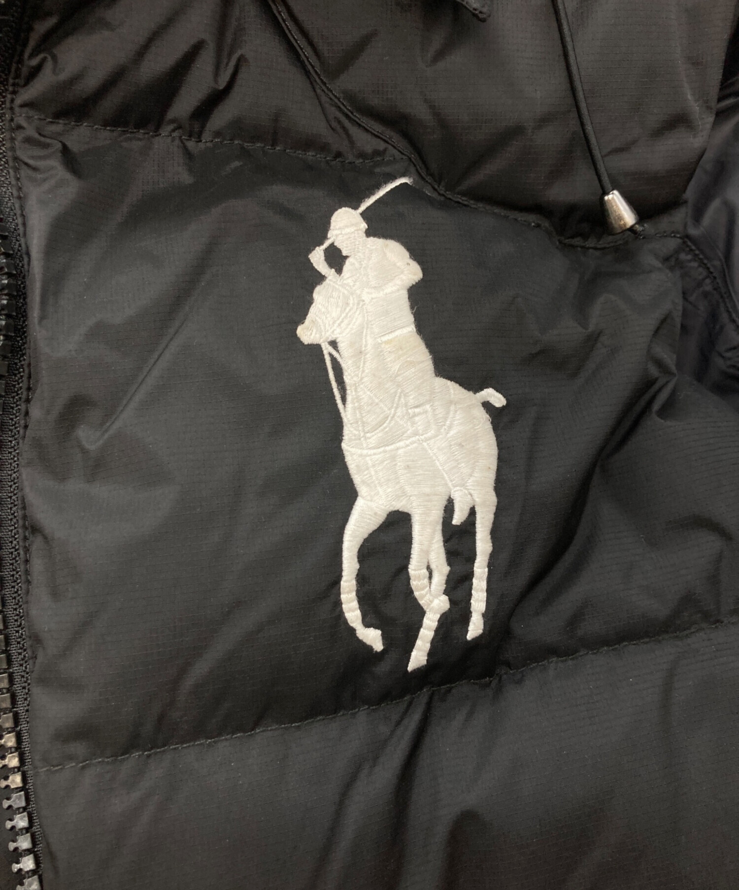 黒のポロシャツ ポロの馬の刺繍付き 45R ジンバカノコの33色馬ポロ