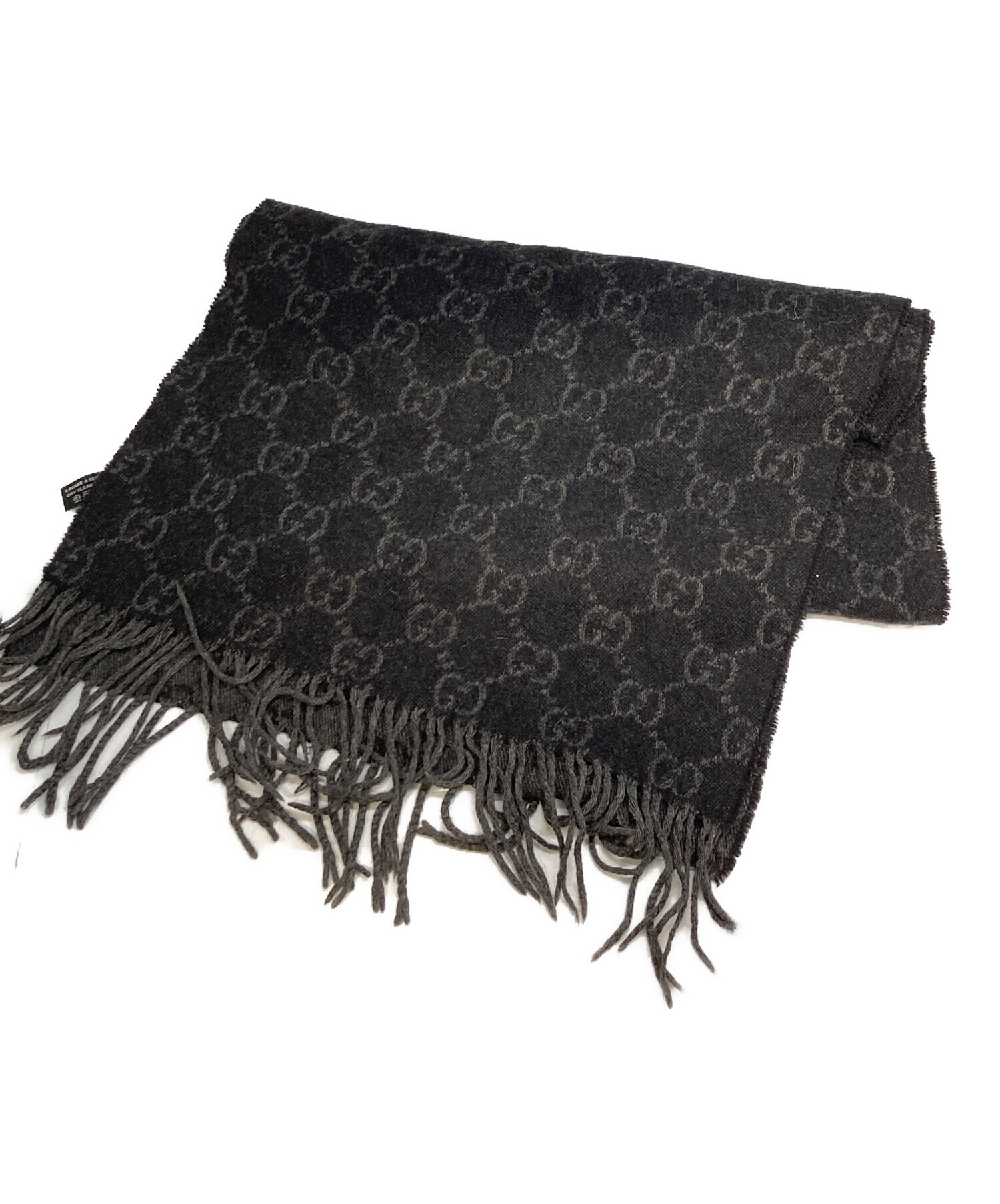 GUCCI グッチ　カシミヤマフラー　ヴィンテージ 中古・古着通販】GUCCI (グッチ) GG柄カシミヤマフラー グレー