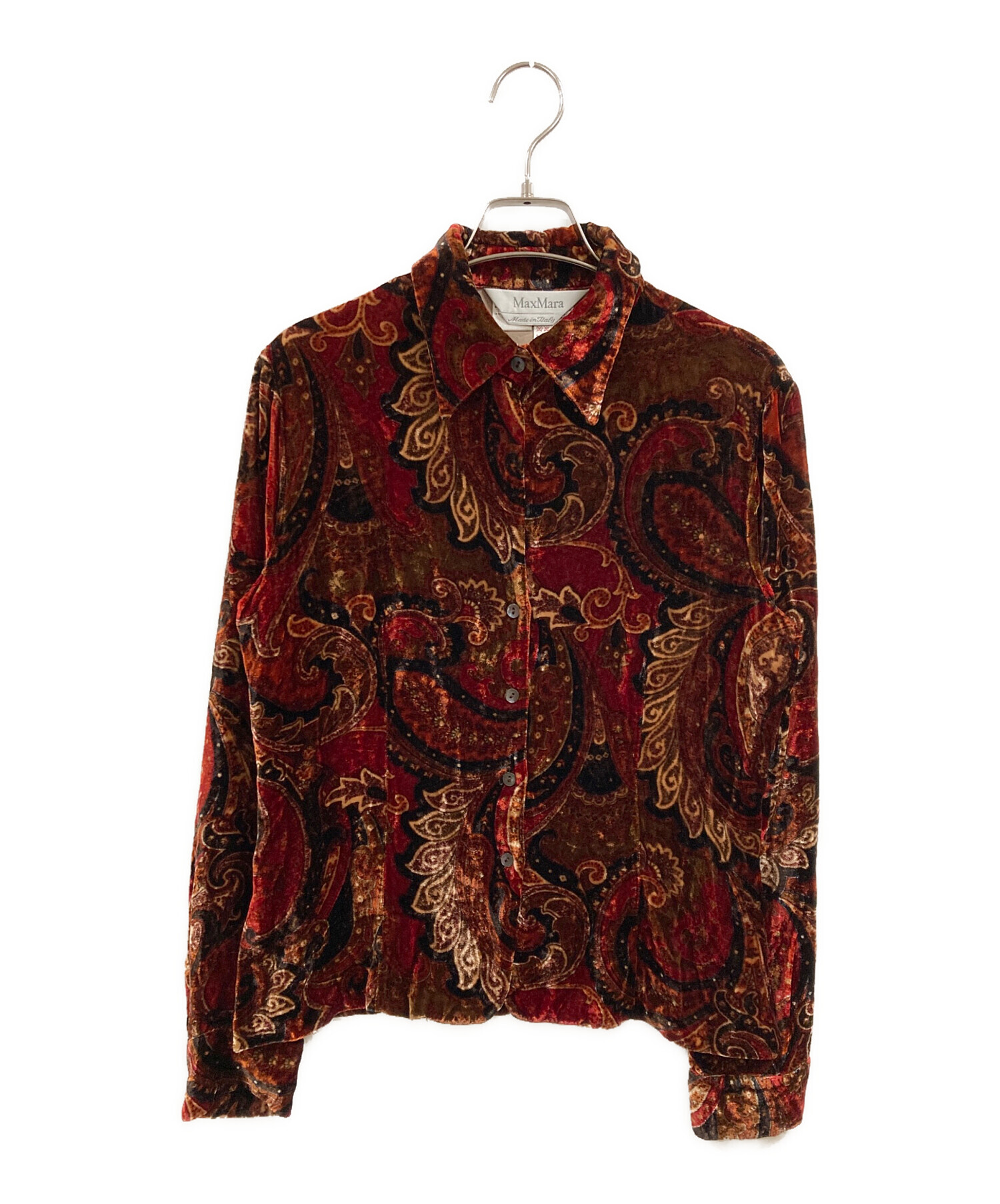 Max Mara マックスマーラ　ベロア長袖シャツ　ペイズリー柄　シルク混 中古・古着通販】MaxMara (マックスマーラ) ペイズリーベロアシャツ