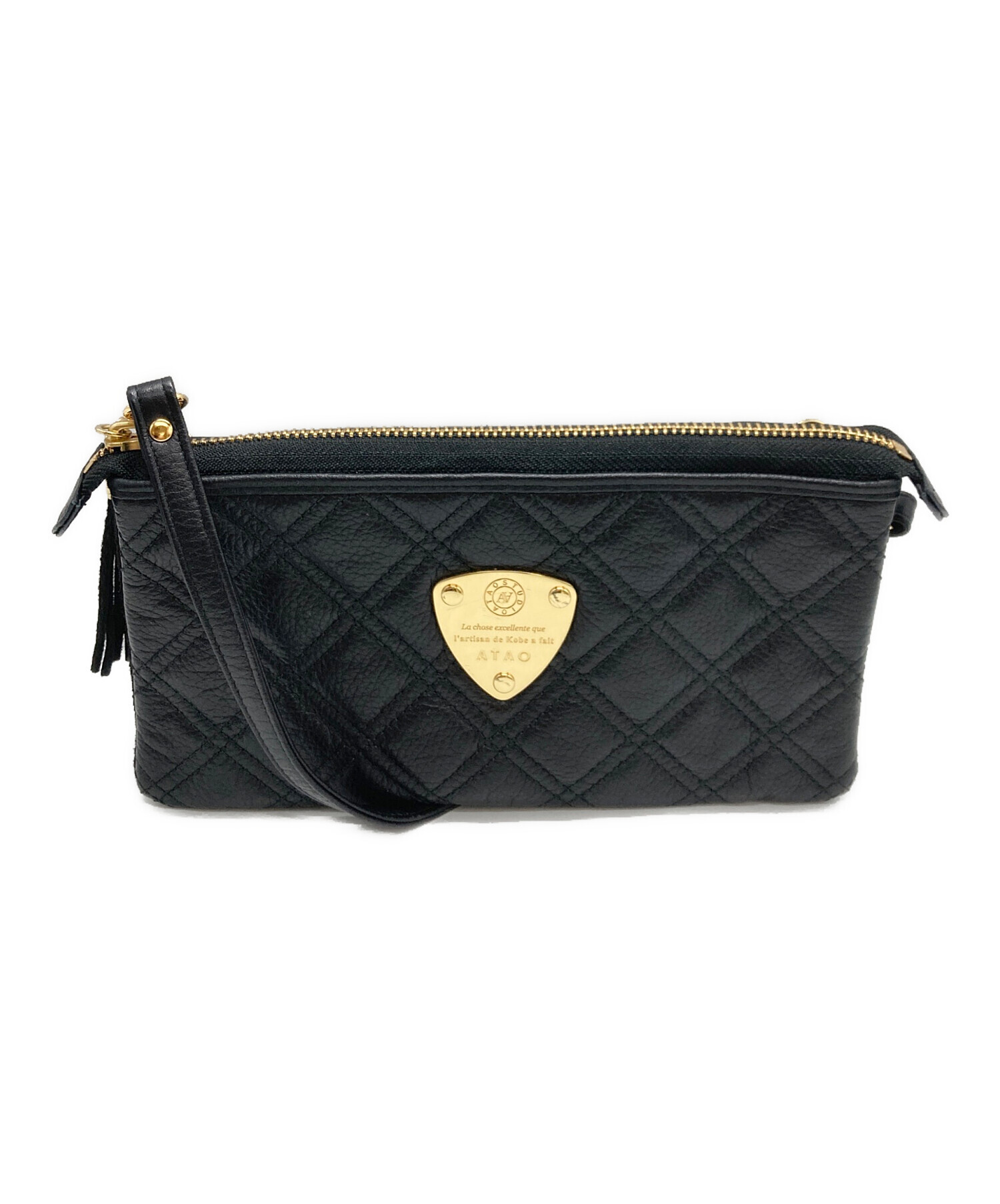 ATAO キルティングショルダーバッグ ブラック