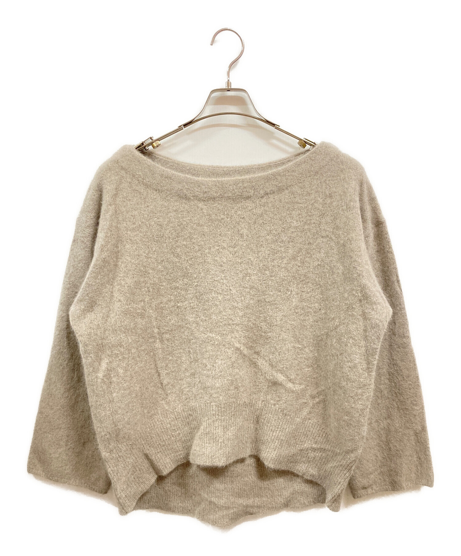 RIVE DROITE　ヘアリーヤーンボートネックニット　モカ　リヴドロワ 中古・古着通販】RIVE DROITE (リヴドロワ) ヘアリーヤーンボート