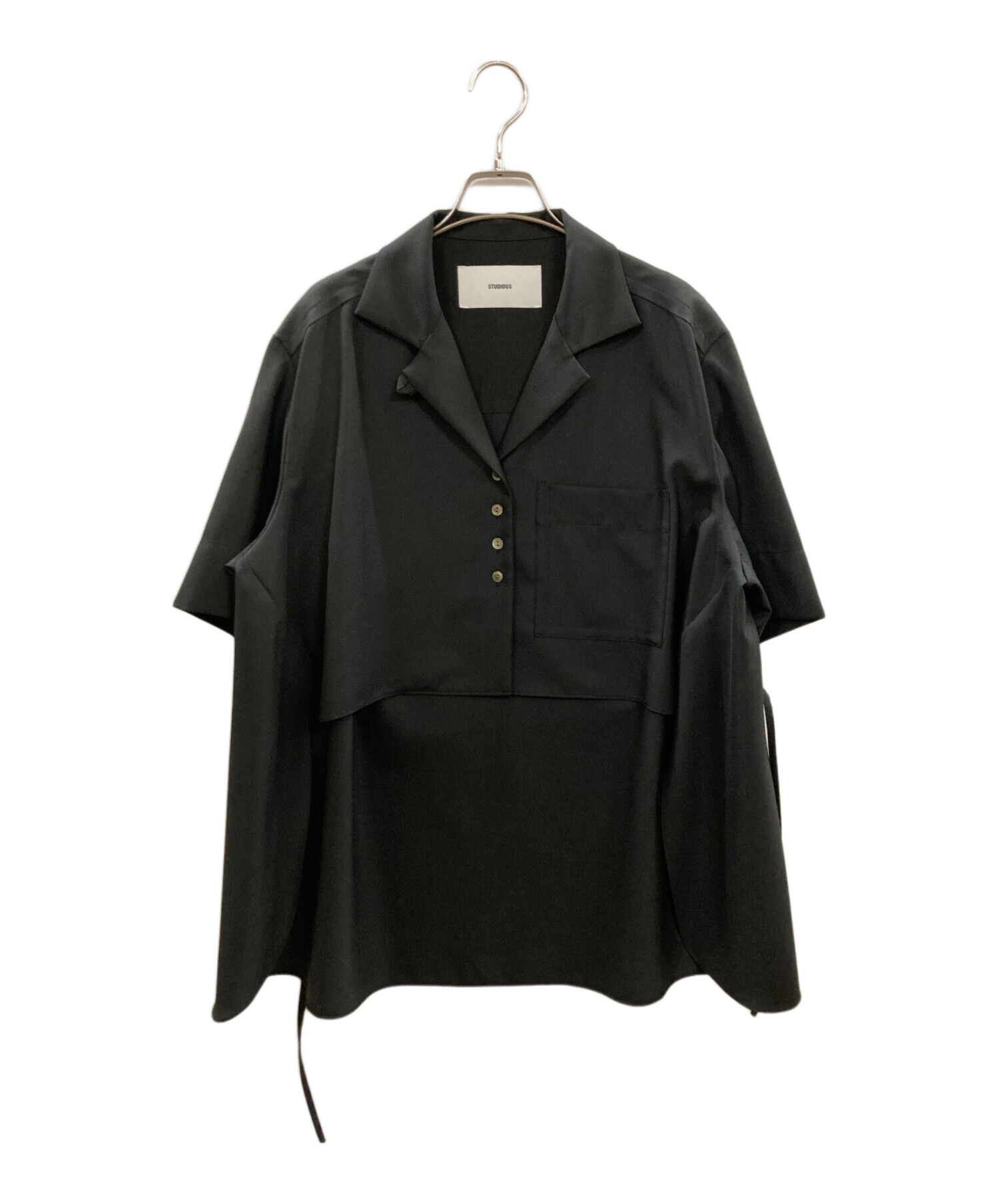 STUDIOUS セットアップ2セット(ブラック・バーガンディ) 中古・古着通販】STUDIOUS (ステュディオス) Open Collar Shirt