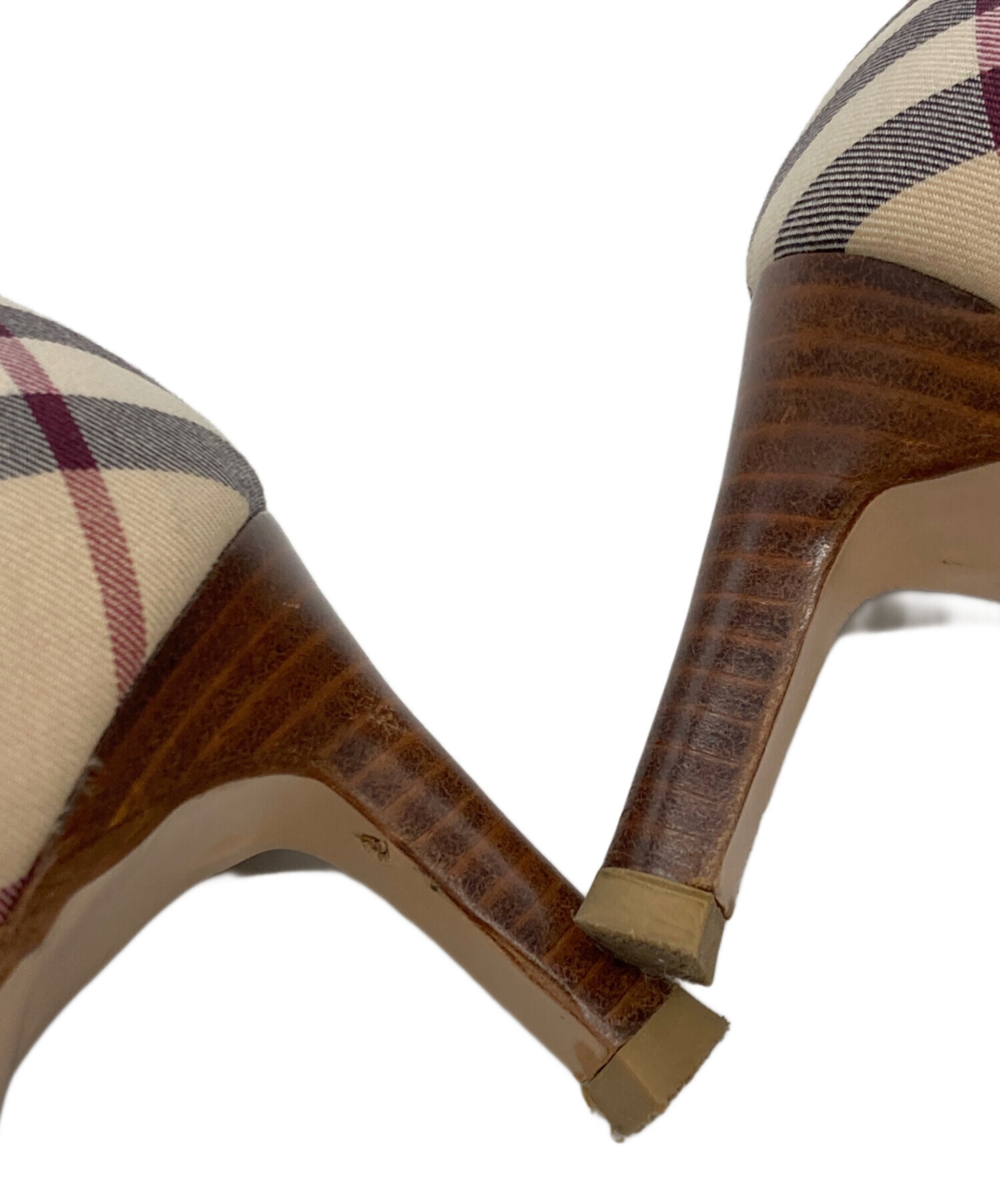 中古・古着通販】BURBERRY (バーバリー) ノバチェックヒールパンプス 