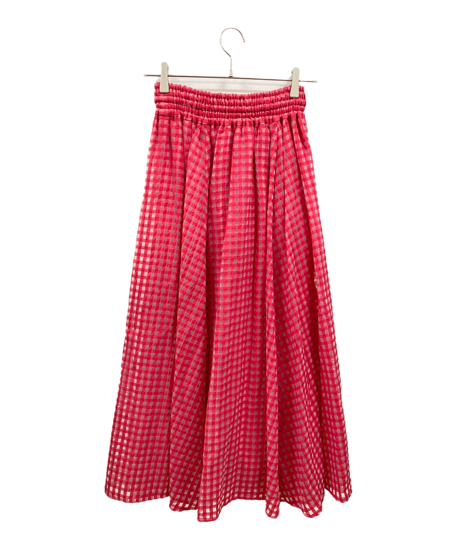 中古・古着通販】OBLI (オブリ) オーガンジーチェックスカート/オブリ