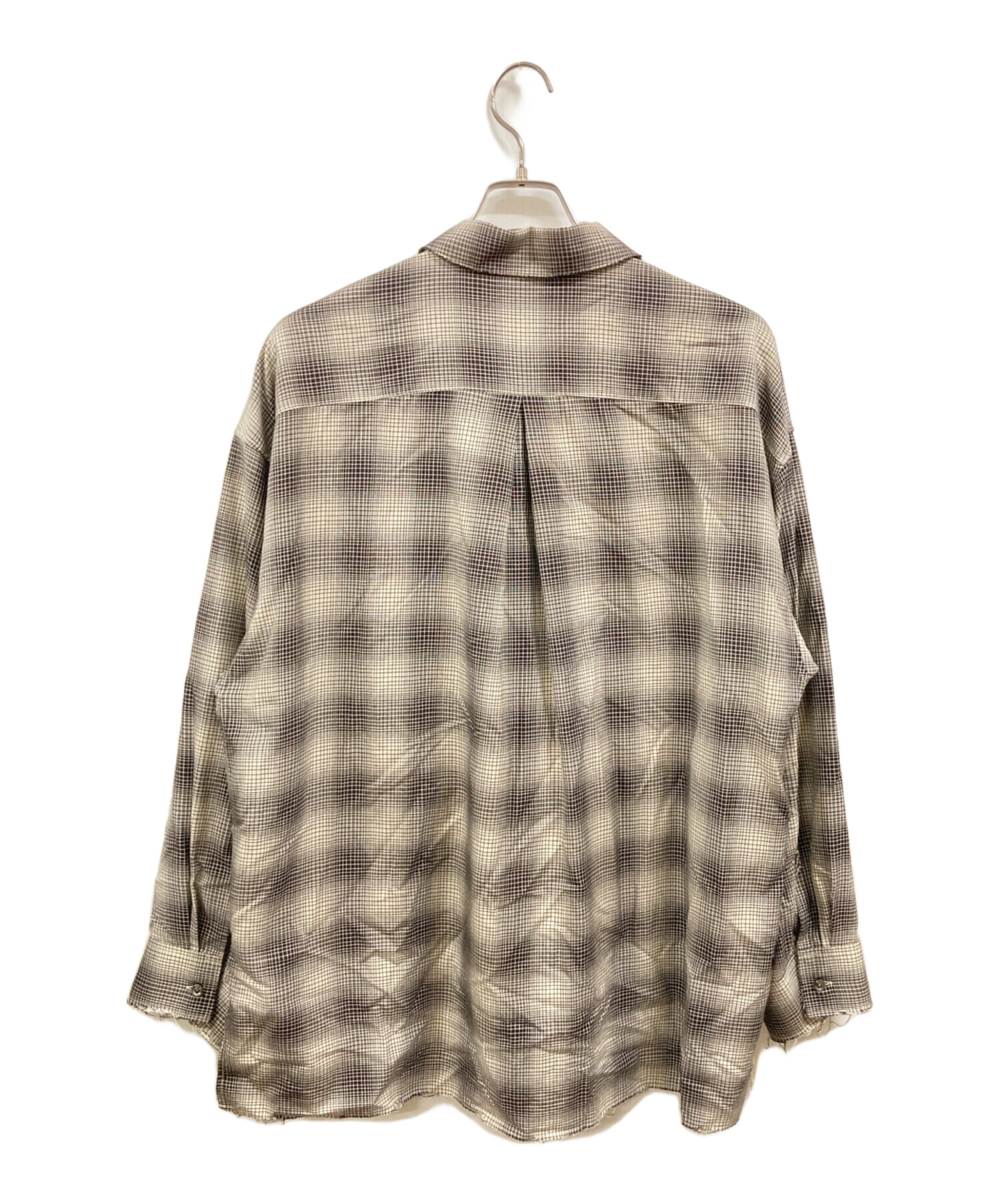 トップス ANCELLM OMBRECHECK SHIRT ANCELLM - OMBRECHECK SHIRT | BROWN | チェックシャツ | NapsNote