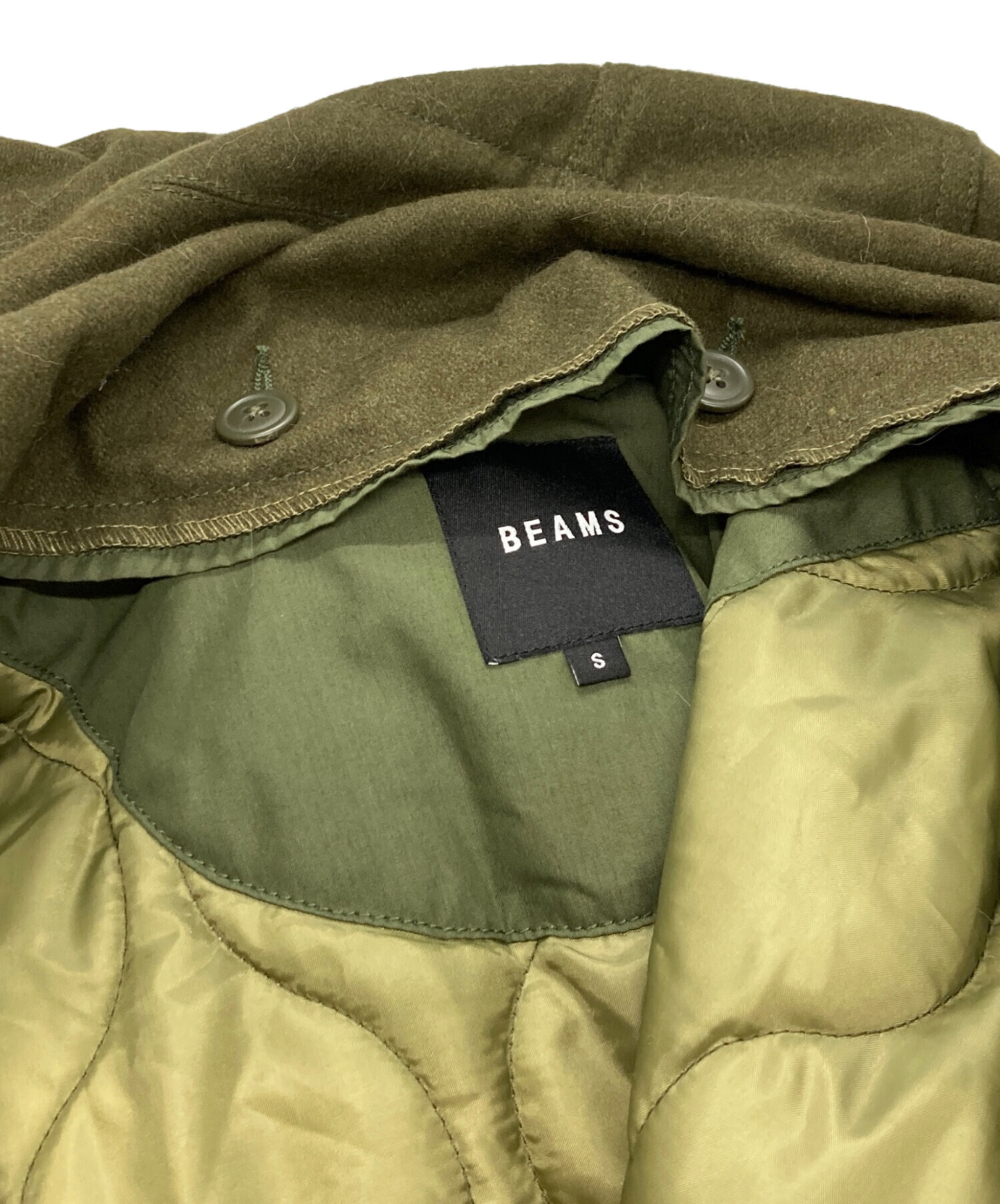 BEAMS ビームス　モッズコート ダウン　Sオリーブ BEAMS（ビームス）の「BEAMS / 中綿 M-65タイプ モッズコート（モッズ