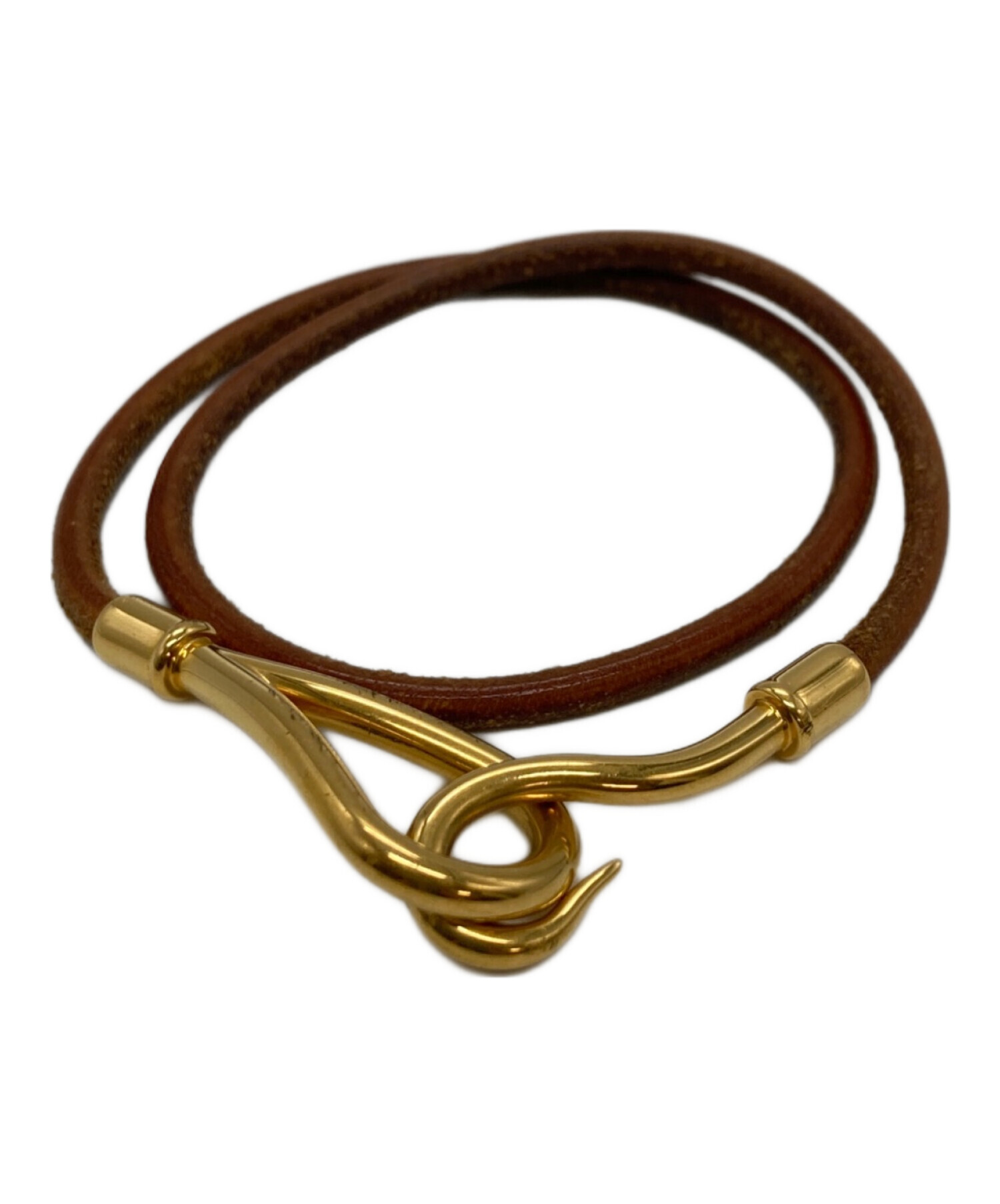 HERMES エルメス ジャンボ 2連 ブレスレット レザー チョーカー【中古 
