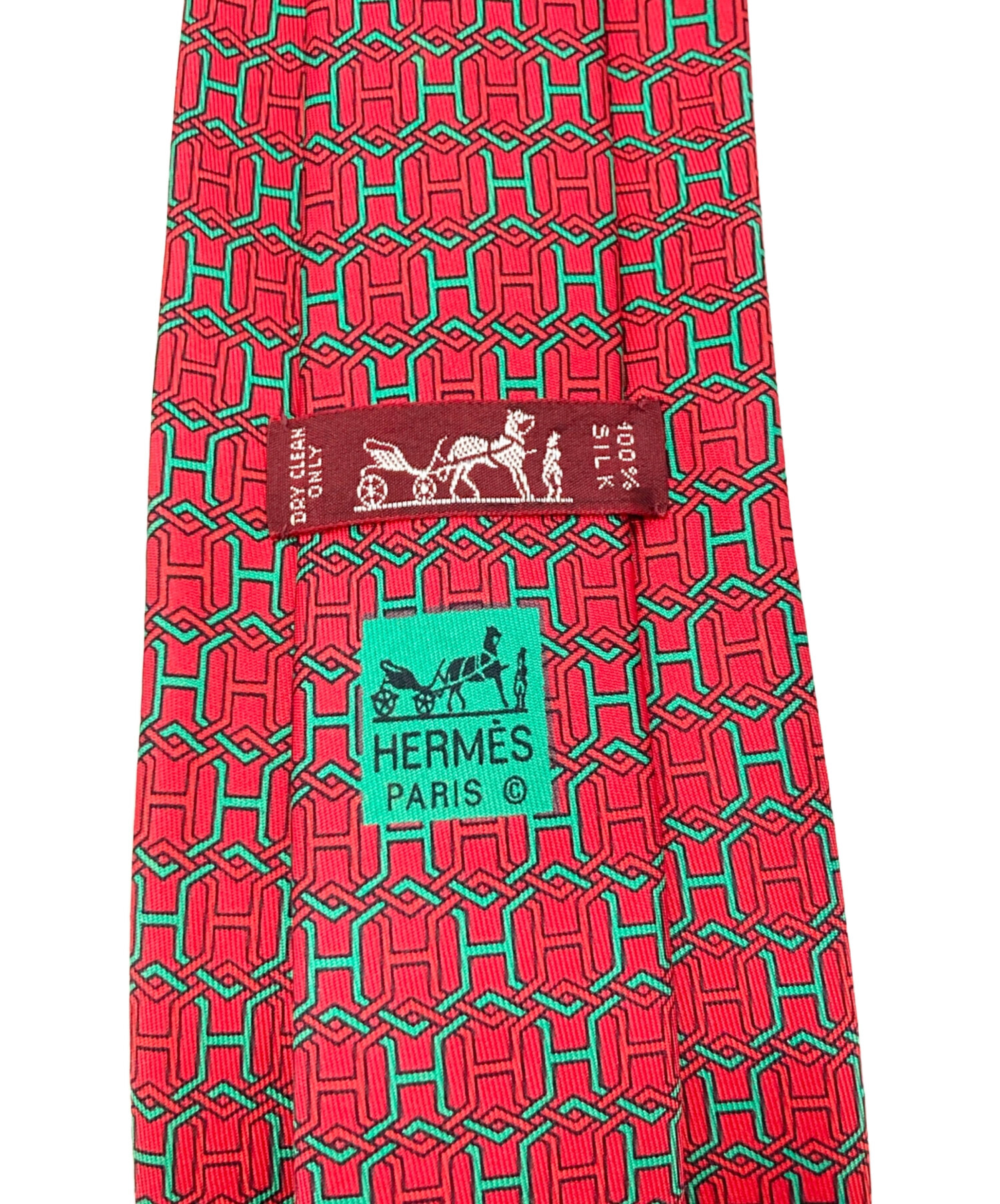 HERMES ネクタイ 赤　新品未使用 中古・古着通販】HERMES (エルメス) ネクタイ/エルメス/7569 SA/総柄