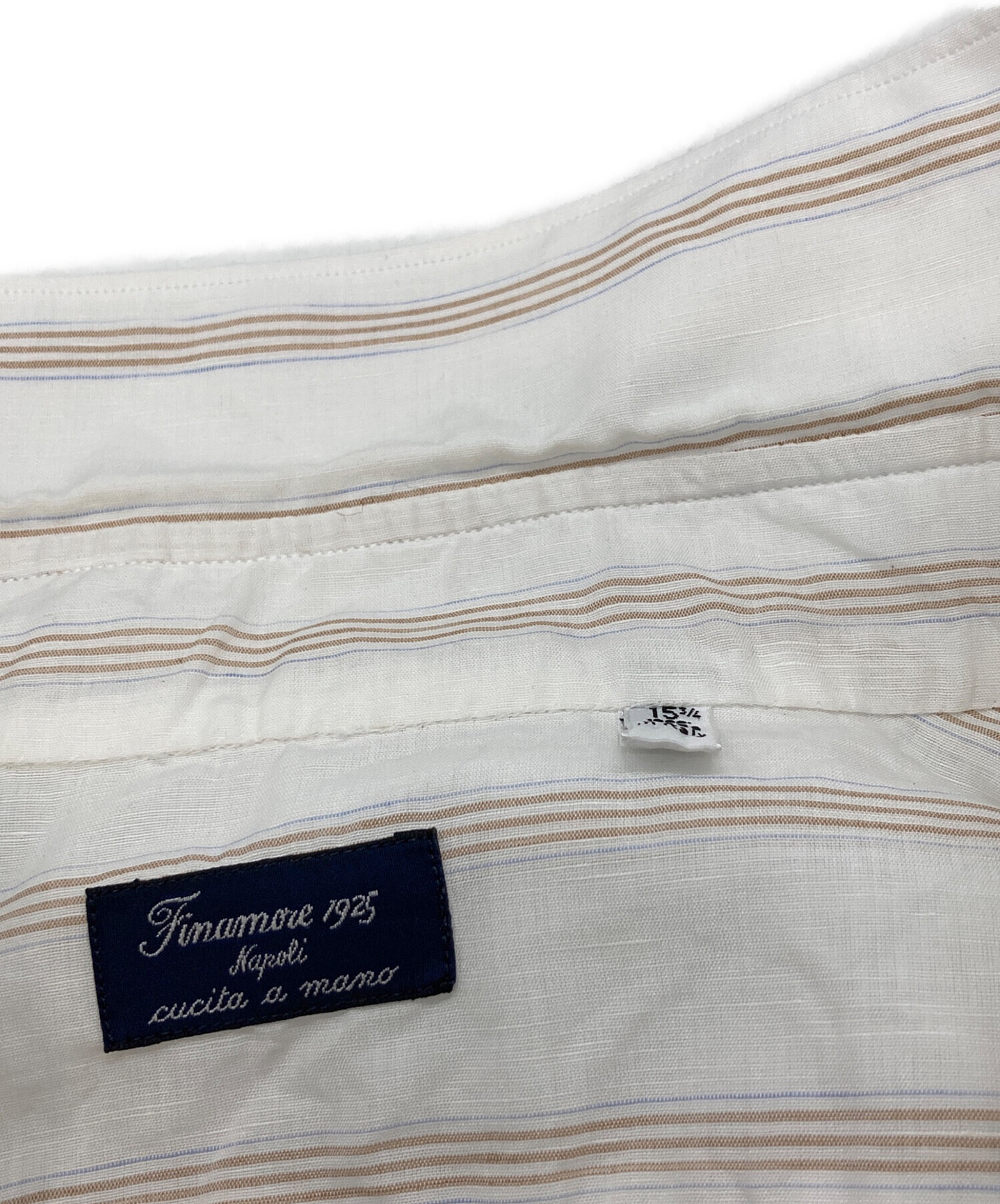 中古・古着通販】FINAMORE 1925 (フィナモレ) ストライプシャツ 