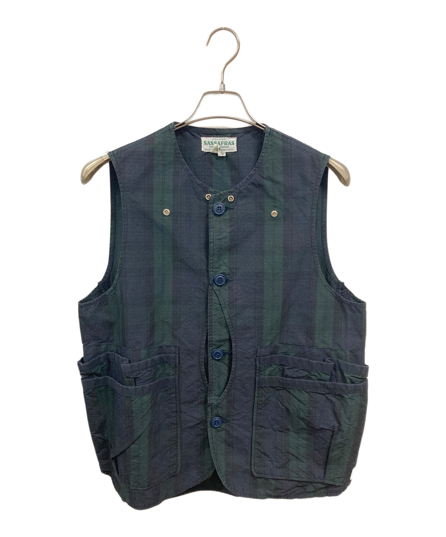 中古・古着通販】SASSAFRAS (ササフラス) チェックベスト ササフラス